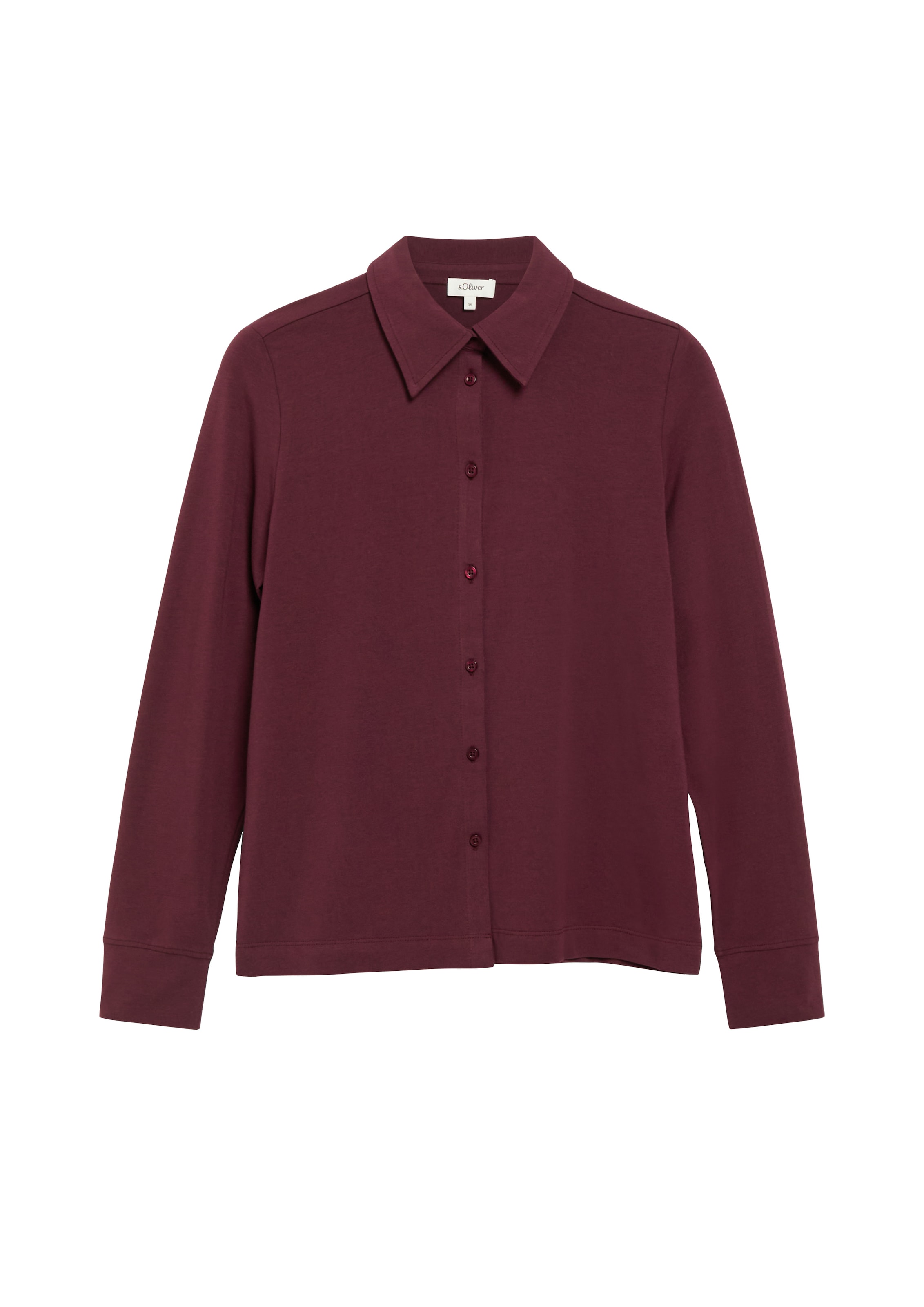 s.Oliver Blouse à manches longues mit Hemdblusenkragen und Knopfleiste / Stretch