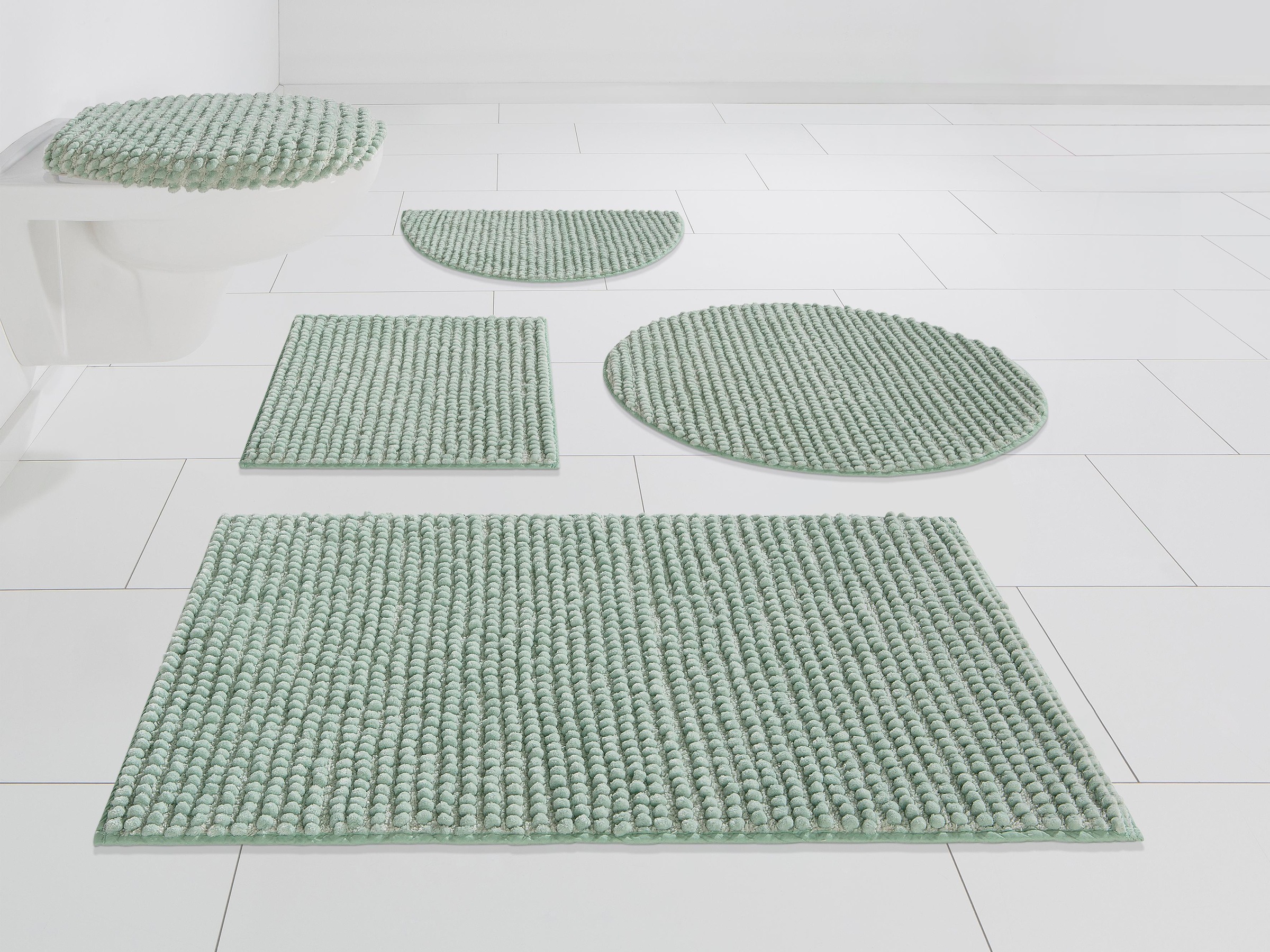 Image of my home Badematte "Renat, Badvorleger, Badezimmer Teppich, Scandi" Höhe 15 mm fussbodenheizungsgeeignet schnell trocknend strapazierfähig Badteppich, Badgarnitur, Chenille-Optik, auch als 3 tlg. Set