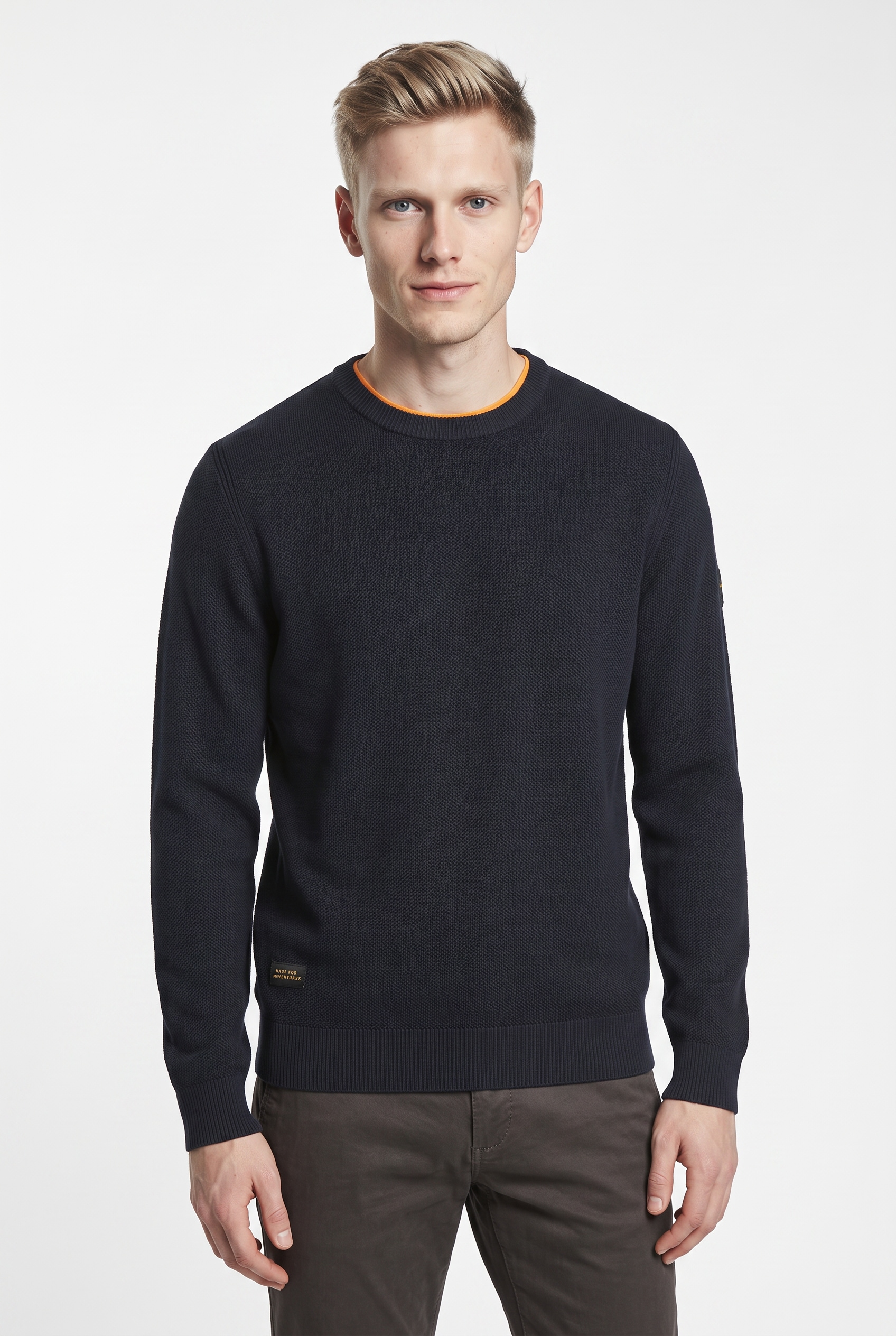 camel active Strickpullover unifarben und aus reiner Baumwolle
