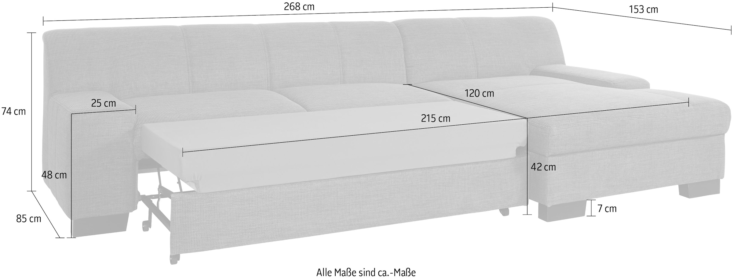 DOMO collection Ecksofa »Norma L-Form«, wahlweise mit Bettfunktion