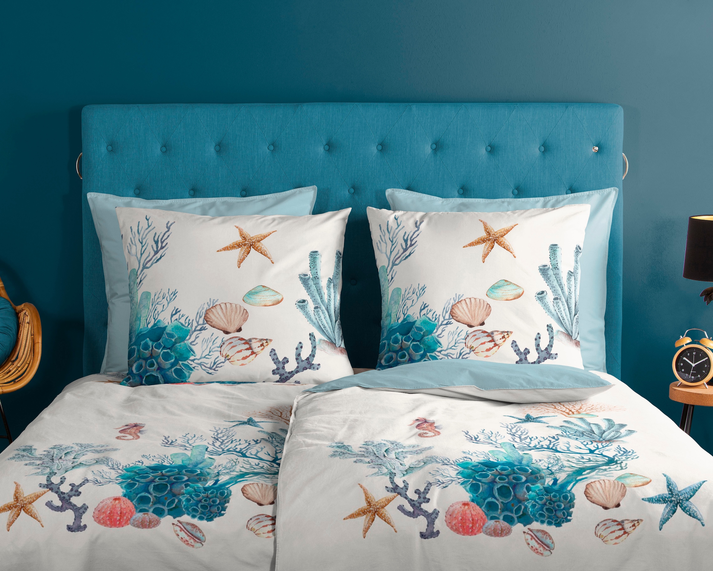 good morning Wendebettwäsche »Reine«, 100% Baumwolle, 135x200, Reissverschluss, Wendeoptik, Maritim, Meer