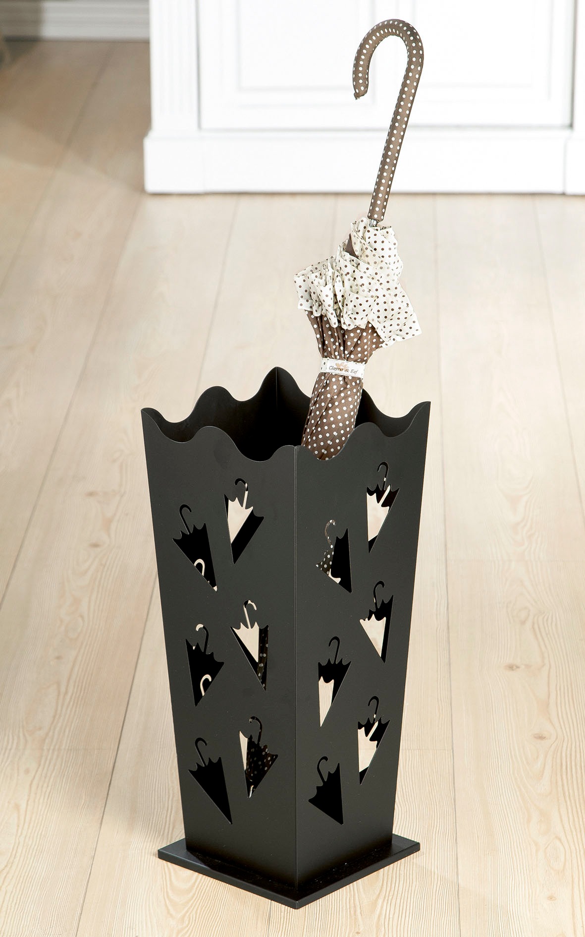 Image of GILDE Schirmständer »Regenschirmständer Schirm, braun«, (1 St.), für Regenschirme, Höhe 50 cm, eckig, aus Metall, mit Motivausstanzung bei Ackermann Versand Schweiz