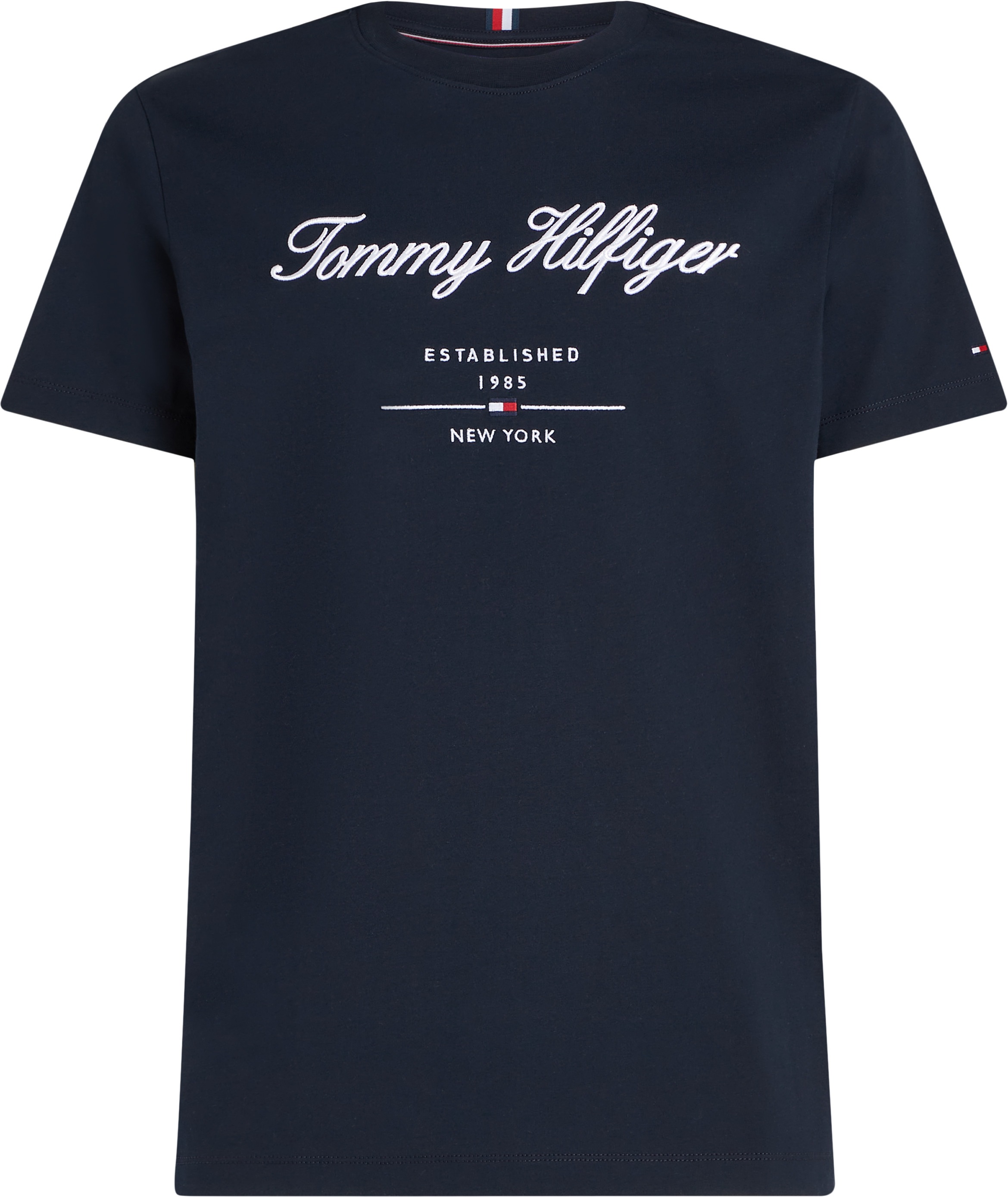 Tommy Hilfiger Big & Tall Rundhalsshirt »BT-SCRIPT LOGO TEE-B«, in Grossen Grössen, Logostickerei
