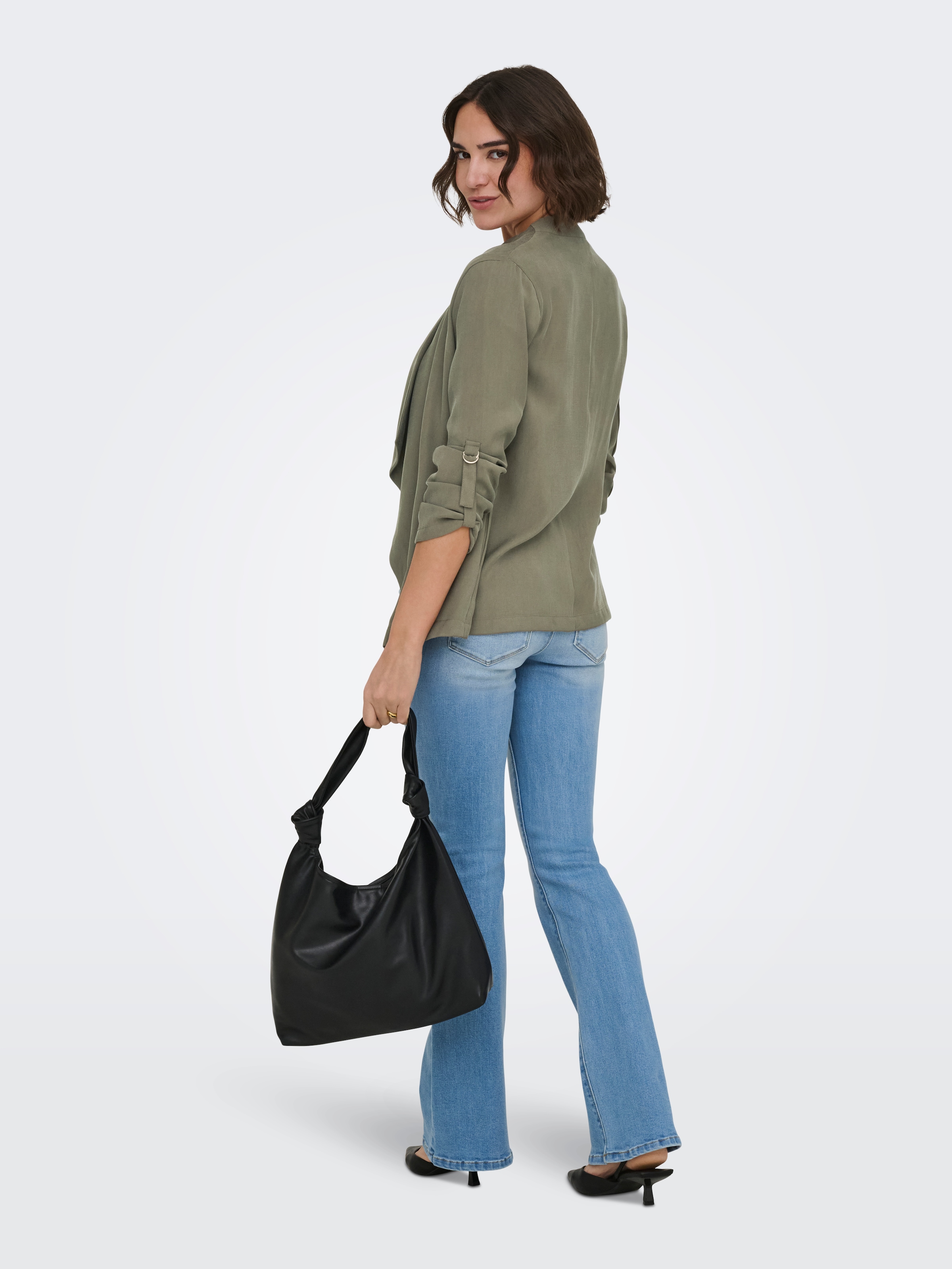 ONLY Veste chemisier »ONLLALIA 3/4 OPEN JACKET PNT« mélange de viscose