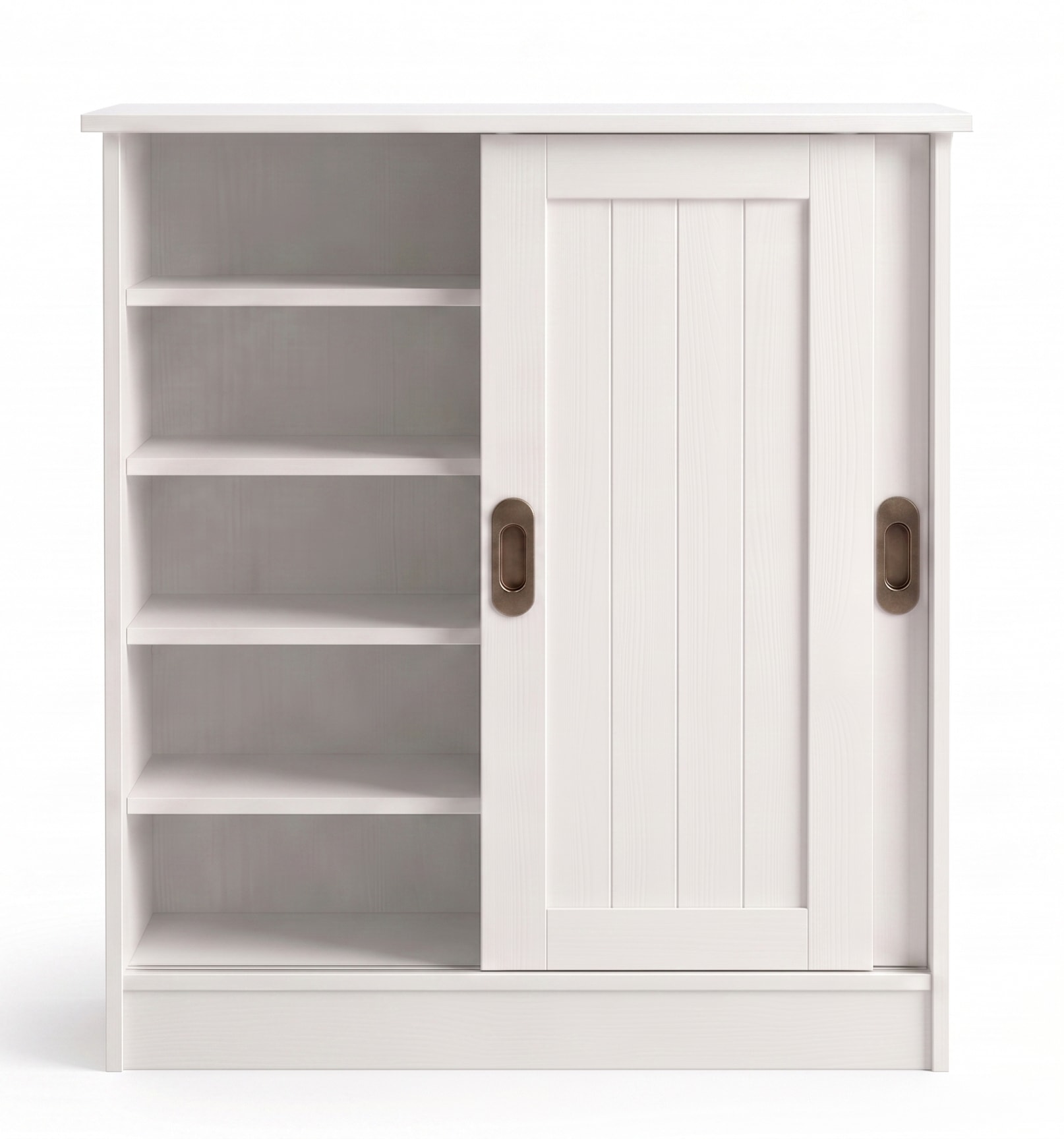 GOODproduct Armoire à chaussures »Malmö Schuhkommode mit Schiebetüren« L/P/H : 77/37/89 cm,  en pin massif certifié FSC®, largeur 77 cm