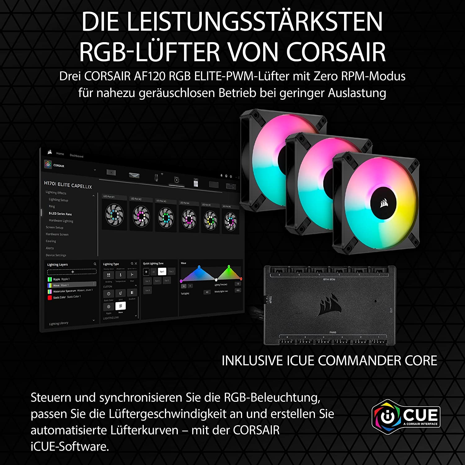 Corsair CPU Kühler »iCUE H150i ELITE CAPELLIX XT, Liquid CPU Cooler«, (1 St.), RGB Beleuchtung, iCUE