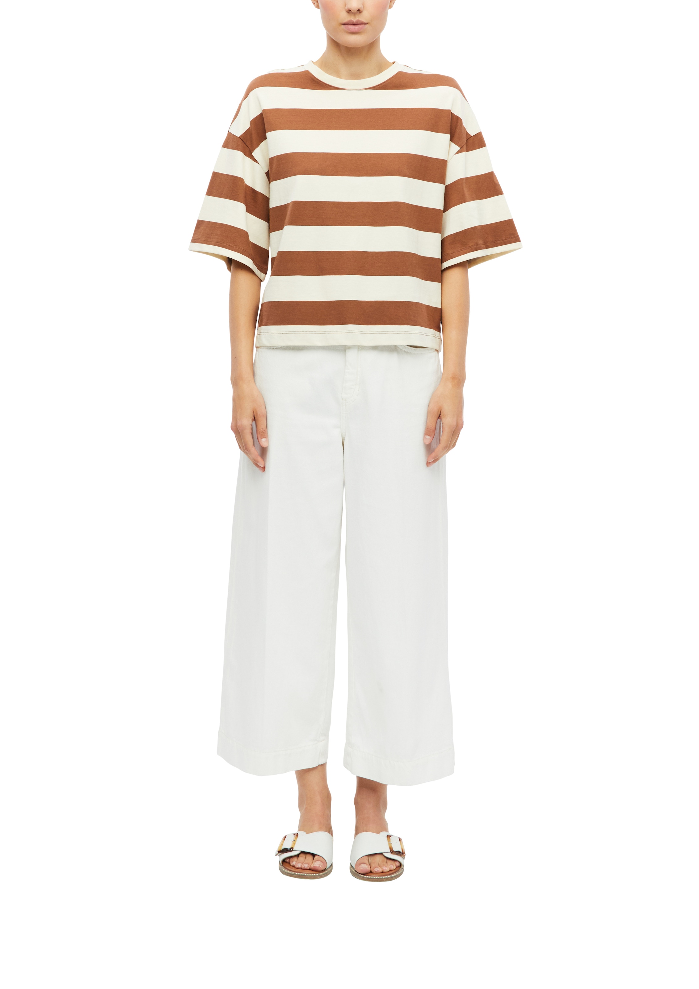 Image of s.Oliver Kurzarmshirt Gestreiftes Sommershirt / Oversize und kurz