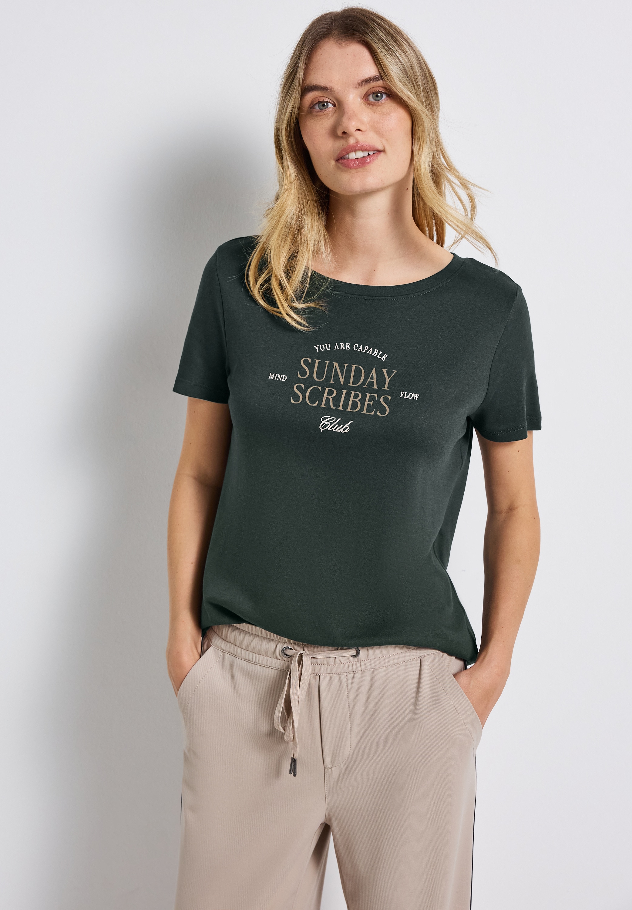 Image of STREET ONE T-Shirt Sommershirt mit Wording-Artwork