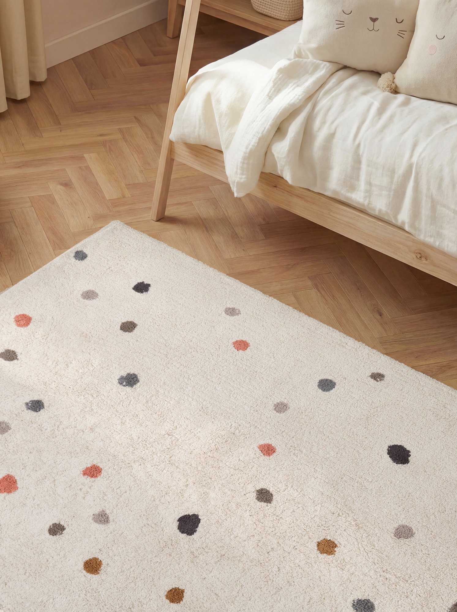 HANSE Home Tapis pour enfants »Pippo« Rectangulaire 10 mm Höhe lavable, fait main, coton, tapis de jeu antidérapant pour chambre d'enfants