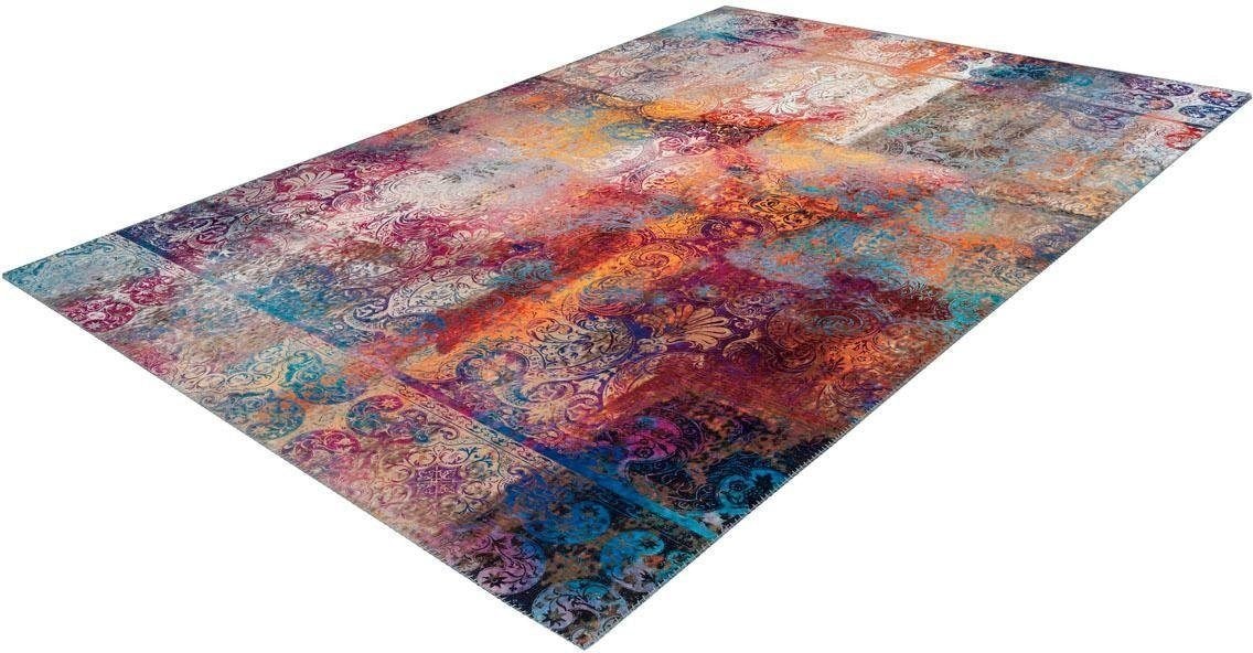 my home Teppich »Mateo«, rechteckig, 6 mm Höhe, abstraktes Design im Vintage-Look, florale Ornamente, flach, Kurzflor
