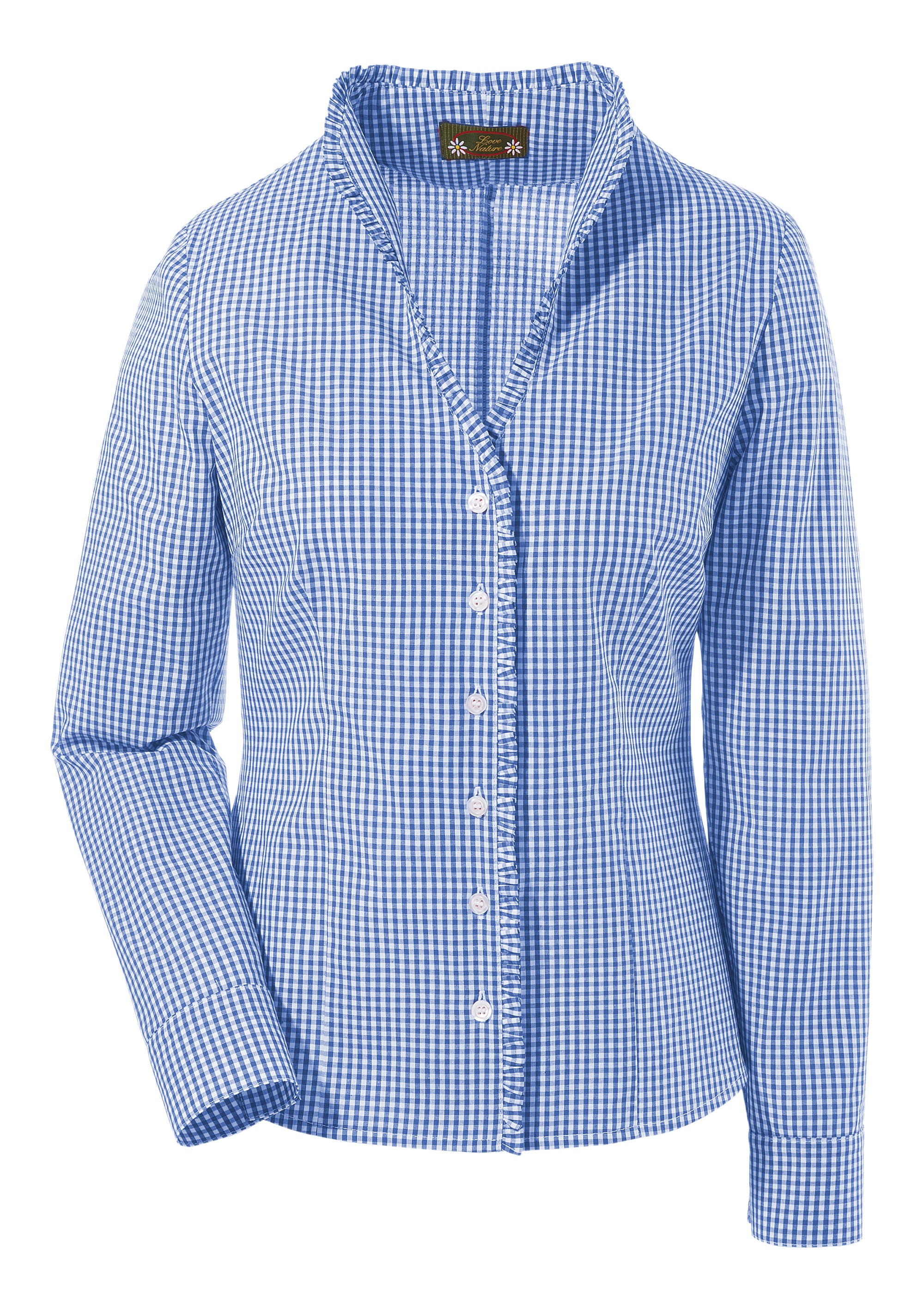 Image of Love Nature Trachtenbluse, Damen, kariert mit Rüschenbesatz - Made in Austria bei Ackermann Versand Schweiz