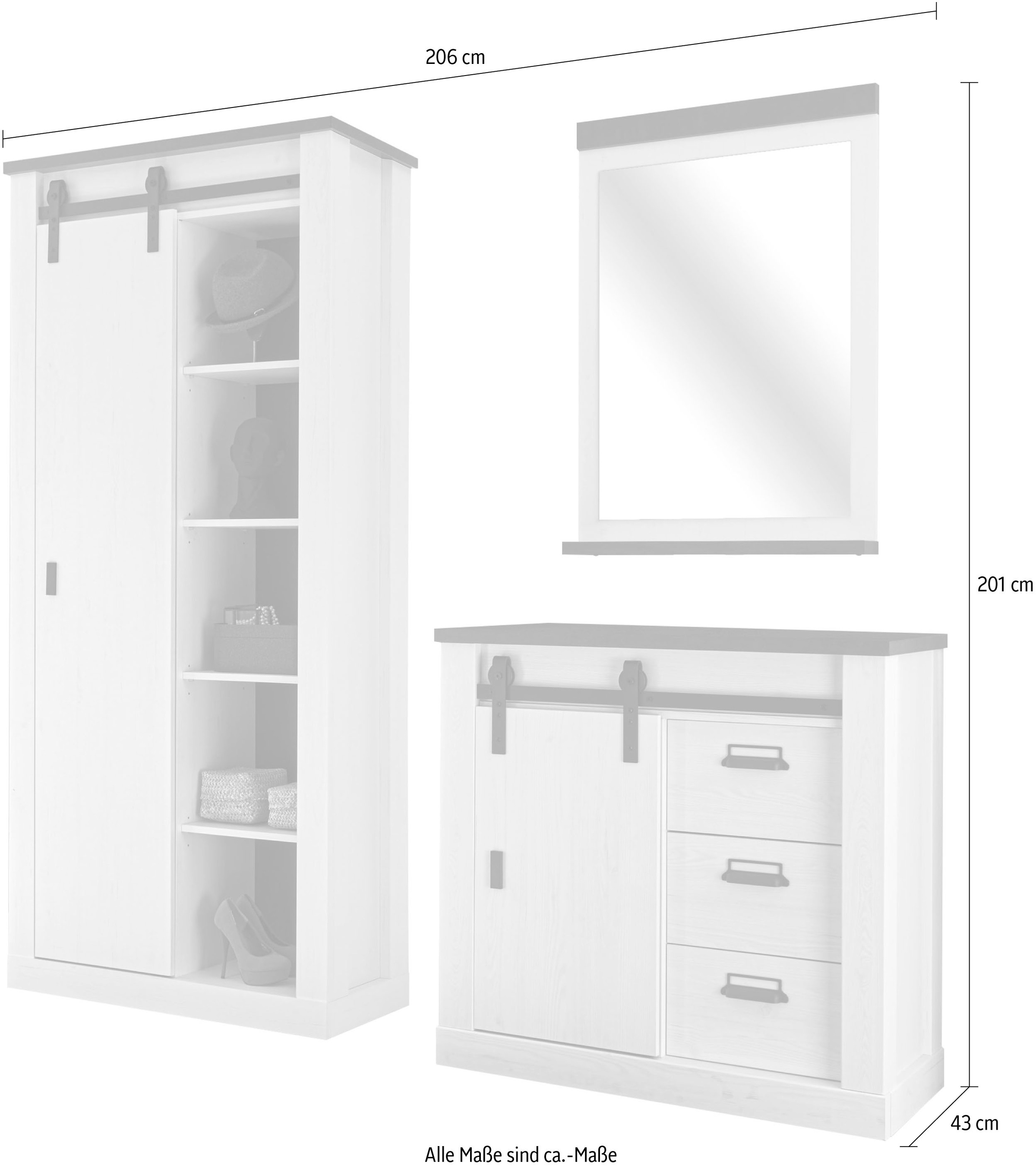 Home affaire Garderoben-Set »SHERWOOD« 3 Stk. tlg.