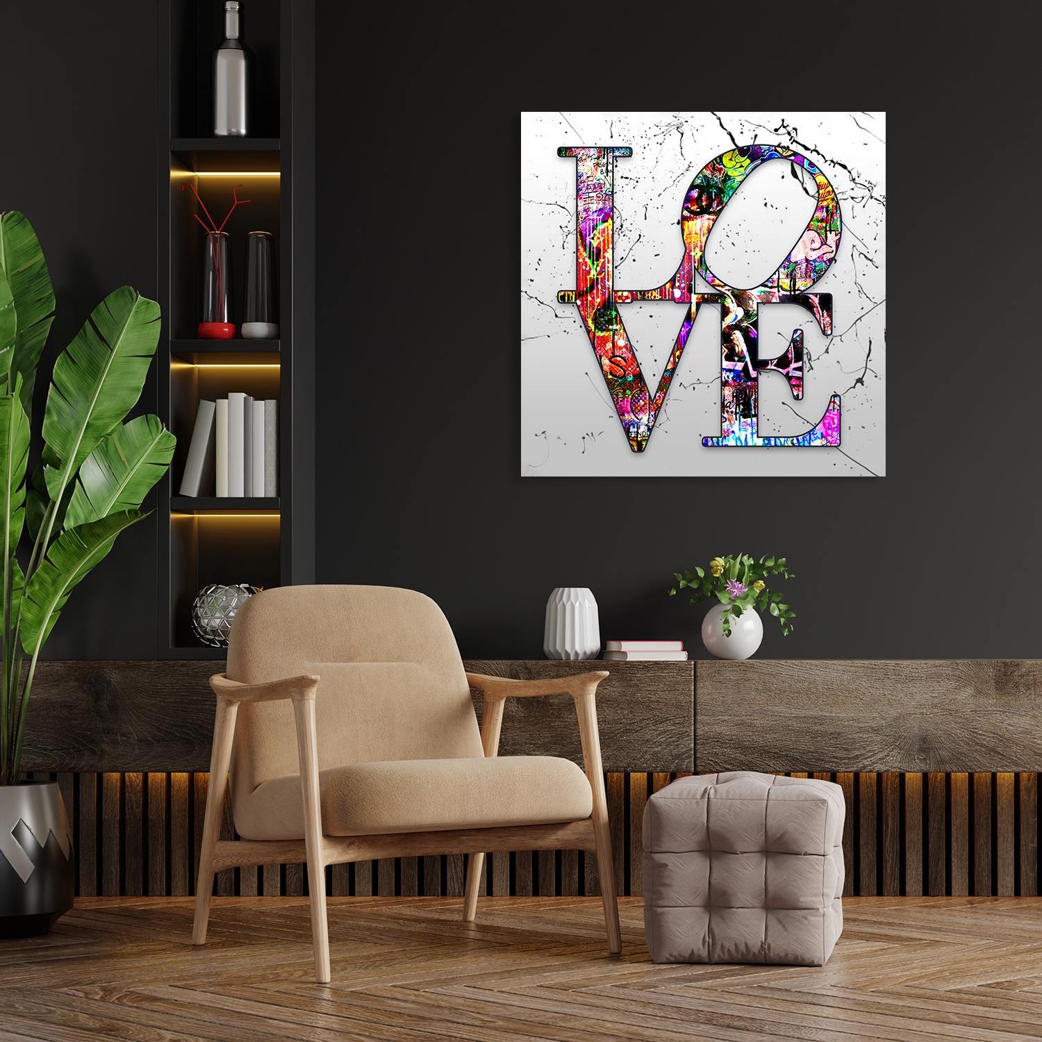 Affengeilebilder Leinwandbild "LOVE auf Keilrahmen gespannt" 1 Stk. tlg. Kunstdruck Wandbild Bild in verschiedenen Formaten