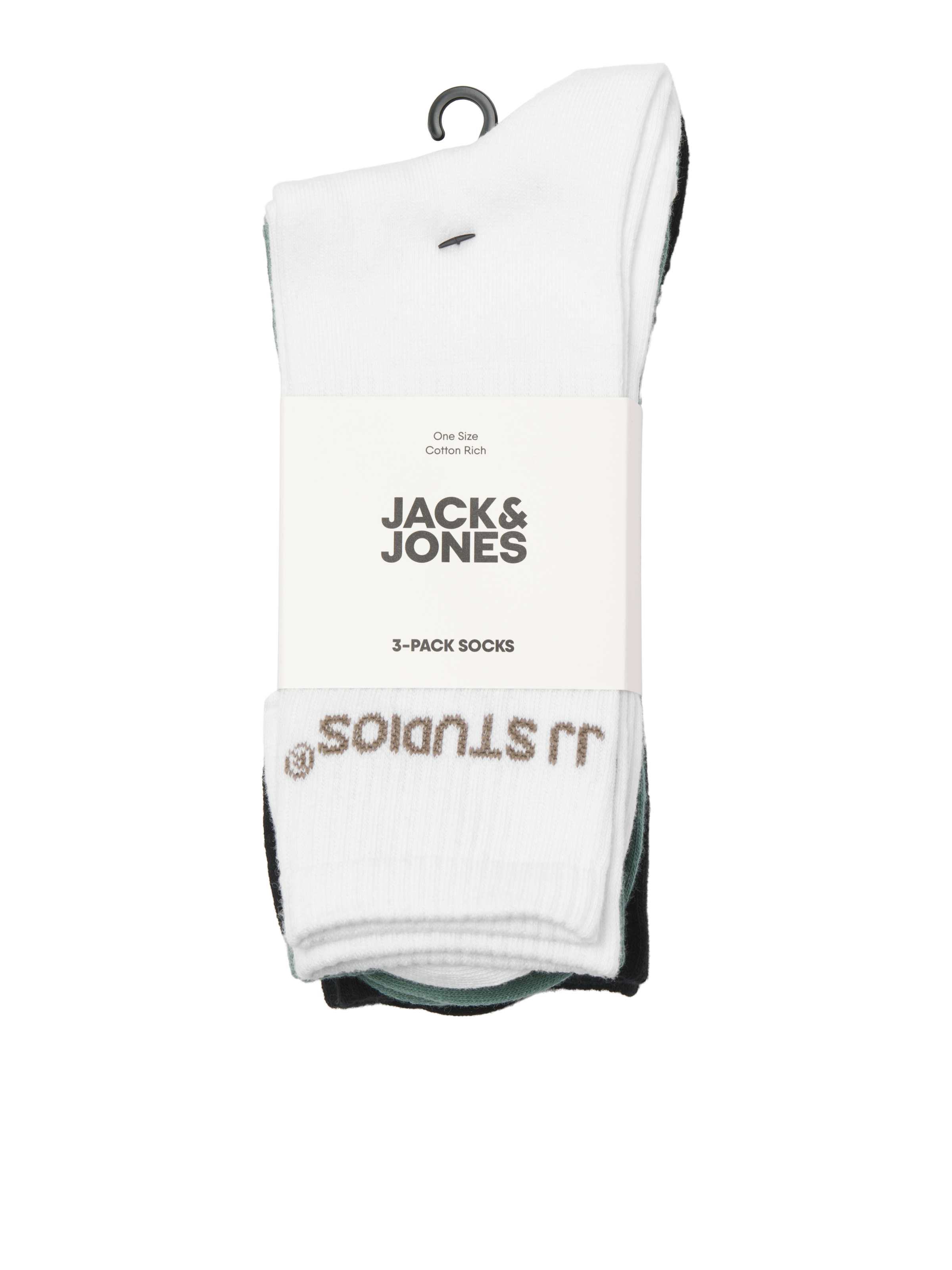 Jack & Jones Chaussettes de loisirs »JACSOHO TENNIS SOCKS 3 PACK NOOS« Paquet, 3 Couple tlg. avec broderie du logo