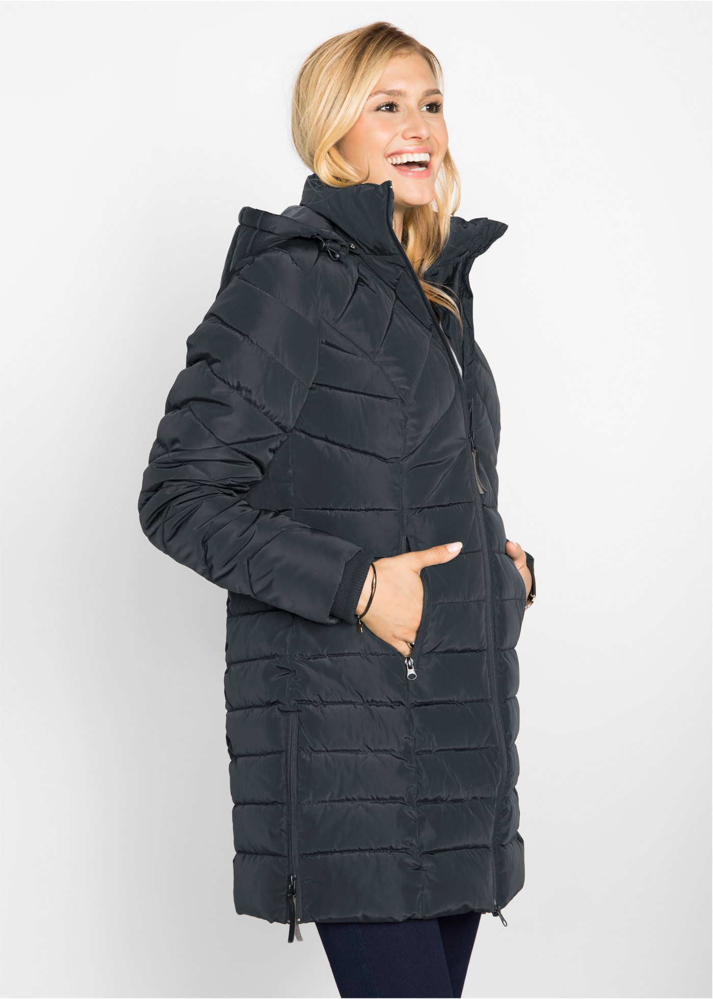 bonprix Steppjacke »Winterjacke« mit Kapuze mit wattierter Füllung, mit abnehmbarer Kapuze, pflegeleicht