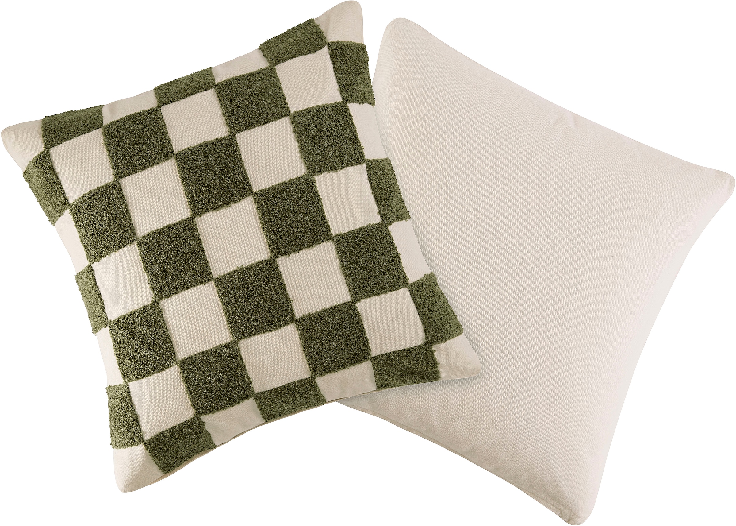 Image of homsy by Ana Johnson Dekokissen "Chessley" 3D-Optik aus Baumwolle, Zweiseitiges Design, Pflegeleicht, 1er Pack