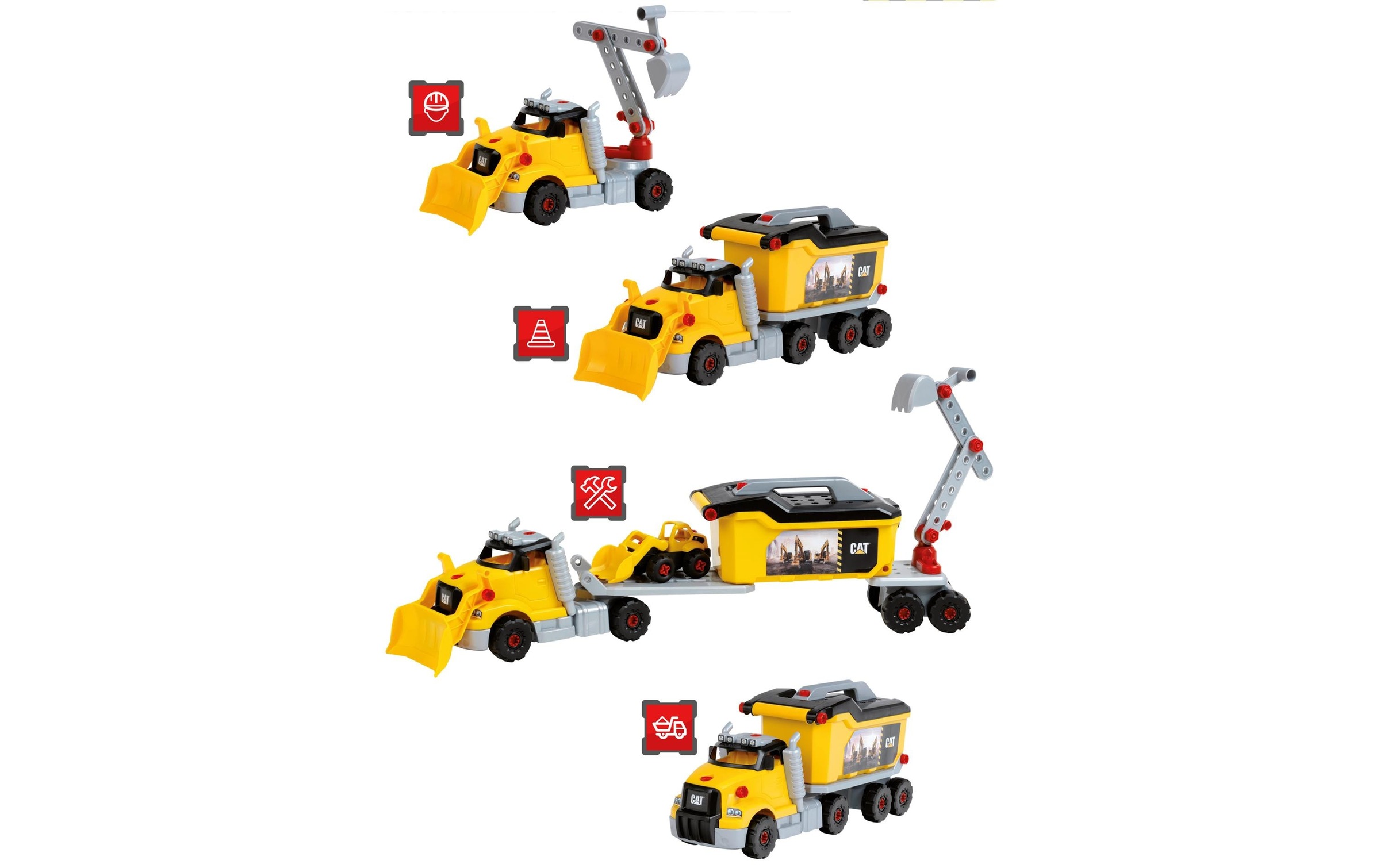 Spielzeug-LKW »Cat Schraubtruck set 4 in 1«