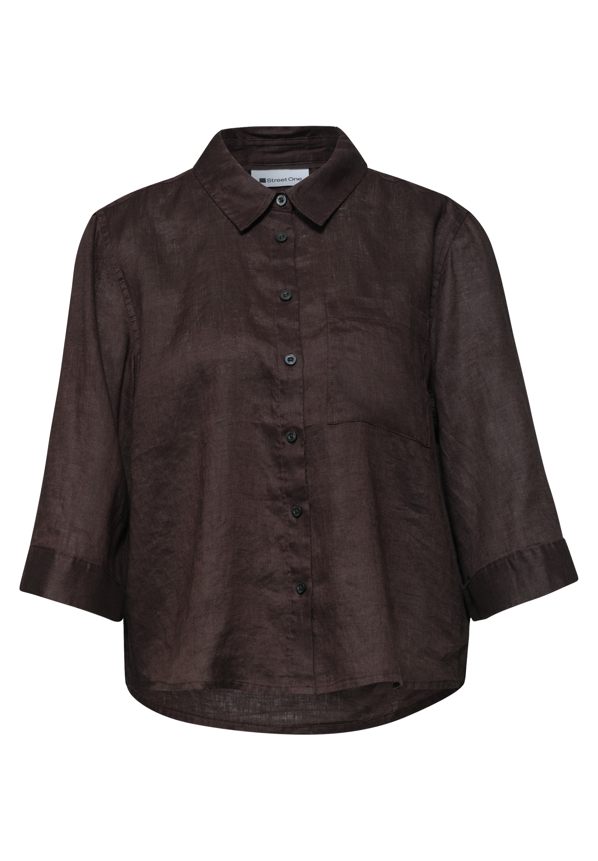 STREET ONE Shirtbluse 3/4-Arm Sommerbluse aus Leinen