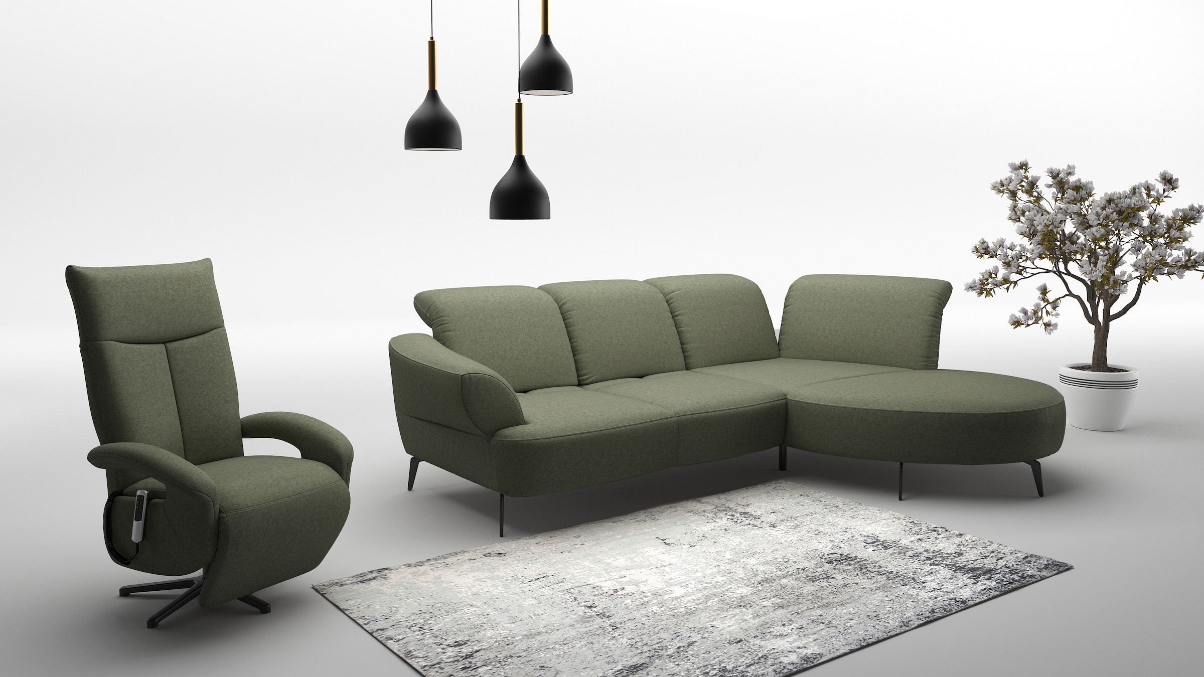 sit&more Ecksofa »Dance, L-Form, inkl. Sitztiefenverstellung« inkl. Click&Seat, optional mit Kopfteilverstellung