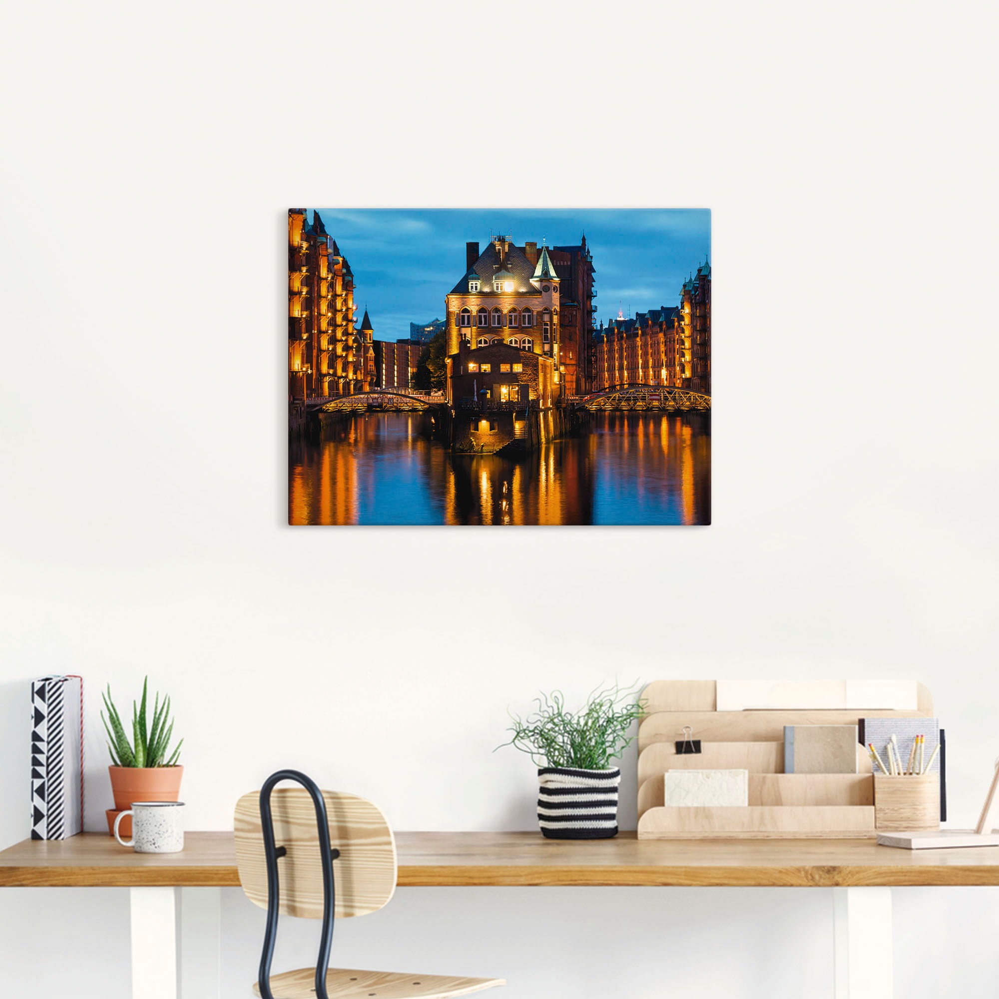 Artland Wandbild »Teil der alten Speicherstadt in Hamburg« Deutschland 1 Stk. tlg. als Leinwandbild, Poster in verschied. Grössen