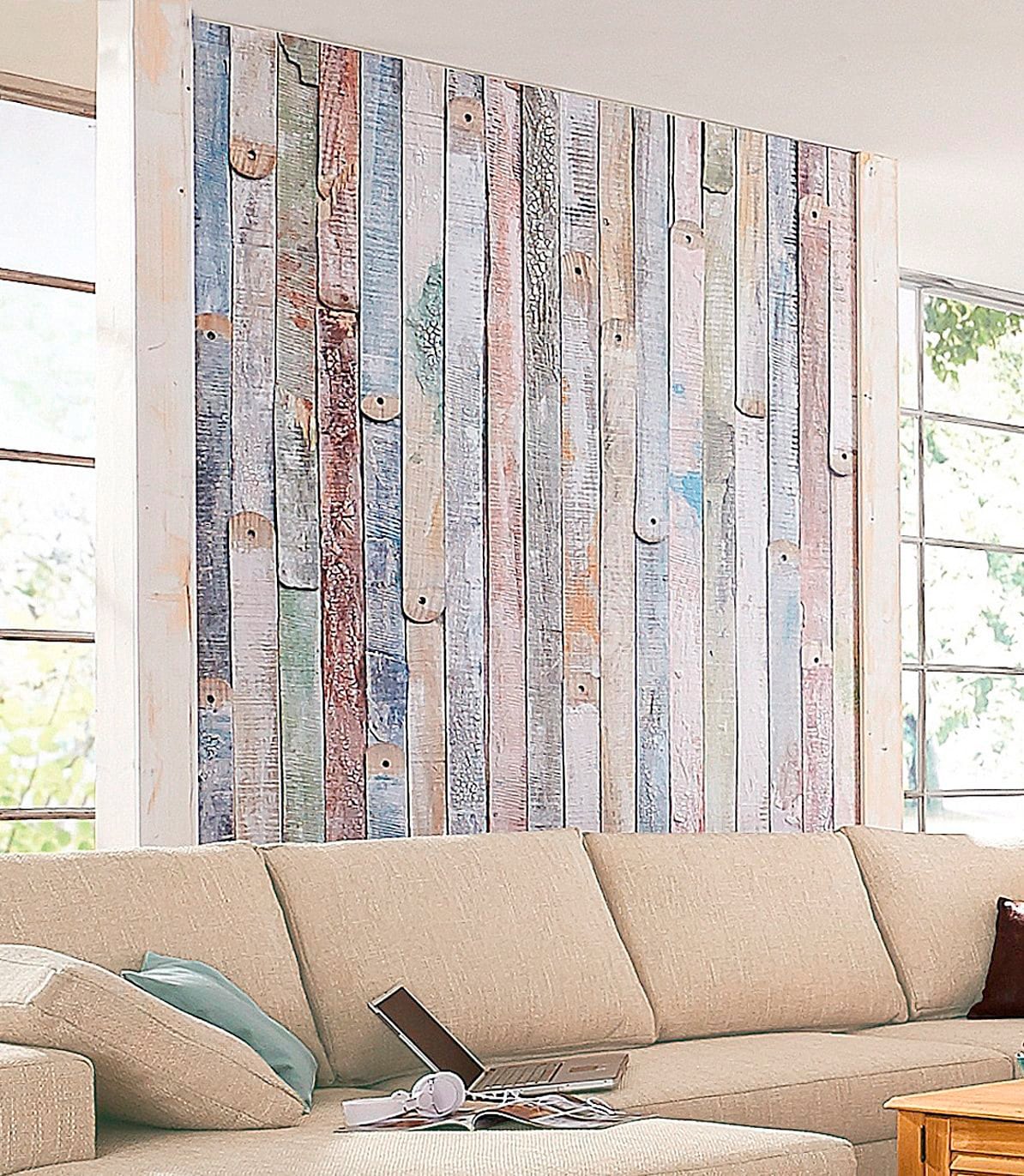 Image of Komar Fototapete "Vintage Wood - Grösse 184 x 254 cm" bedruckt glatt Wohnzimmer, Schlafzimmer