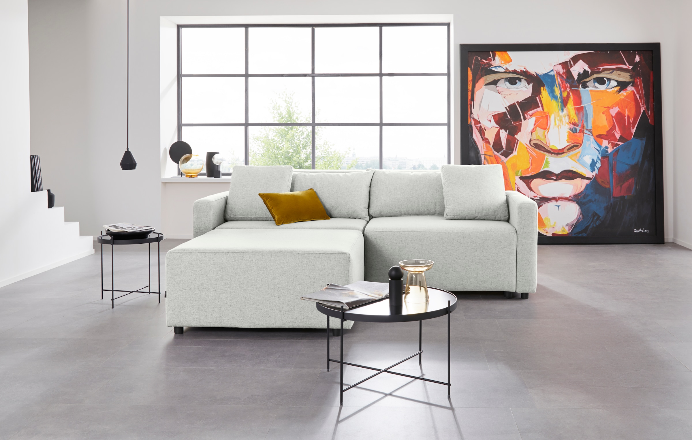 Image of Home affaire Ecksofa "Marva 3tlg. L-Form" beide Armlehnelemente ausziehbar für Bettfunktion, mit Bettkasten