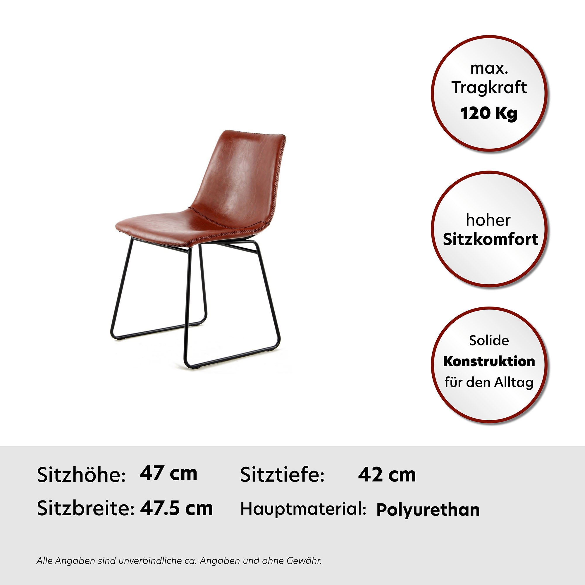 Kayoom Stuhl »Caila 110 2er-Set, Esszimmerstuhl in robuster Aufmachung«, (Set), 2 St., pflegeleicht, modern, strapazierfähig, integrierbar in jeden Wohnstil