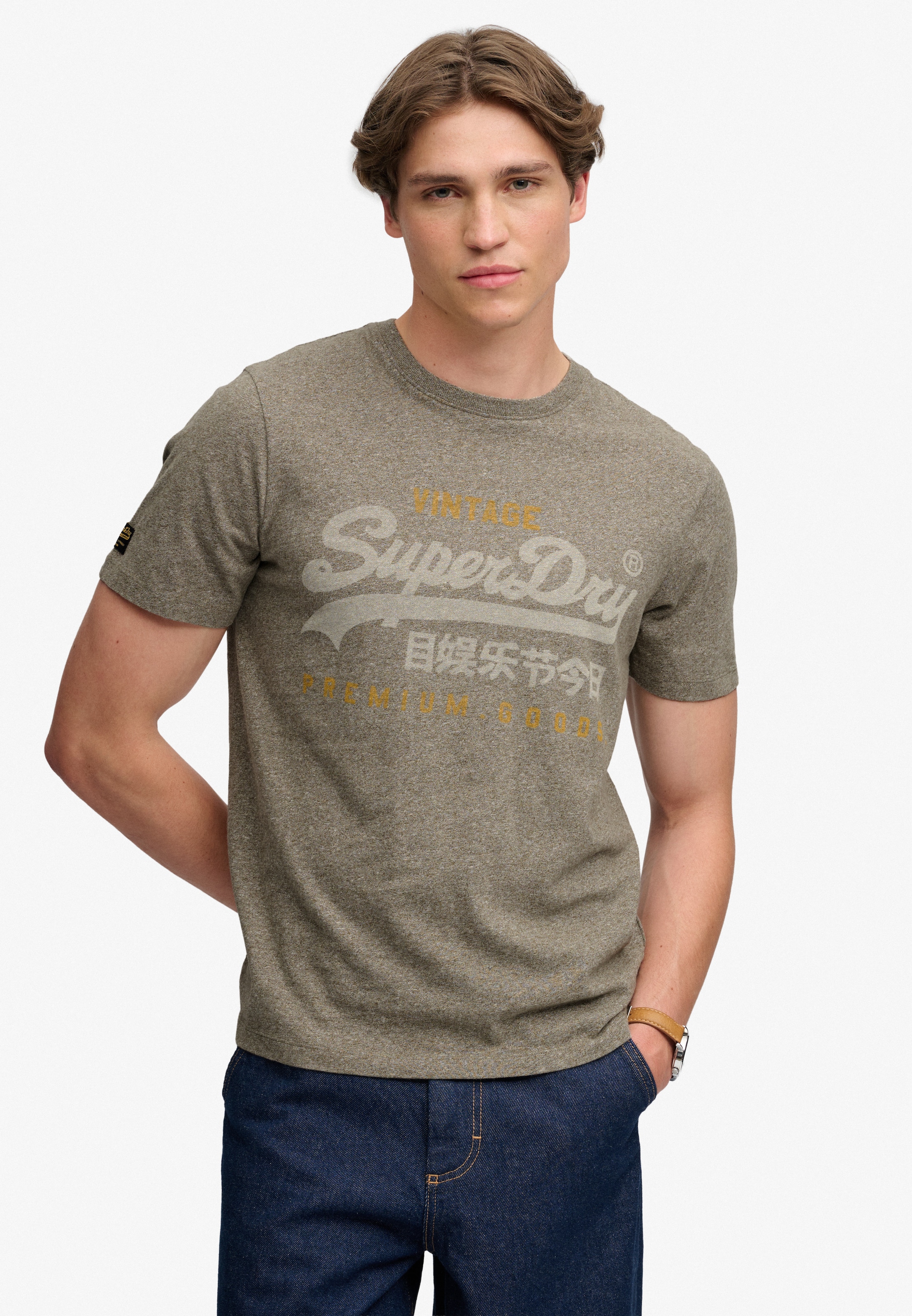Image of Superdry Rundhalsshirt "VL HERITAGE RELAXED TEE" Baumwolle, relaxed fit