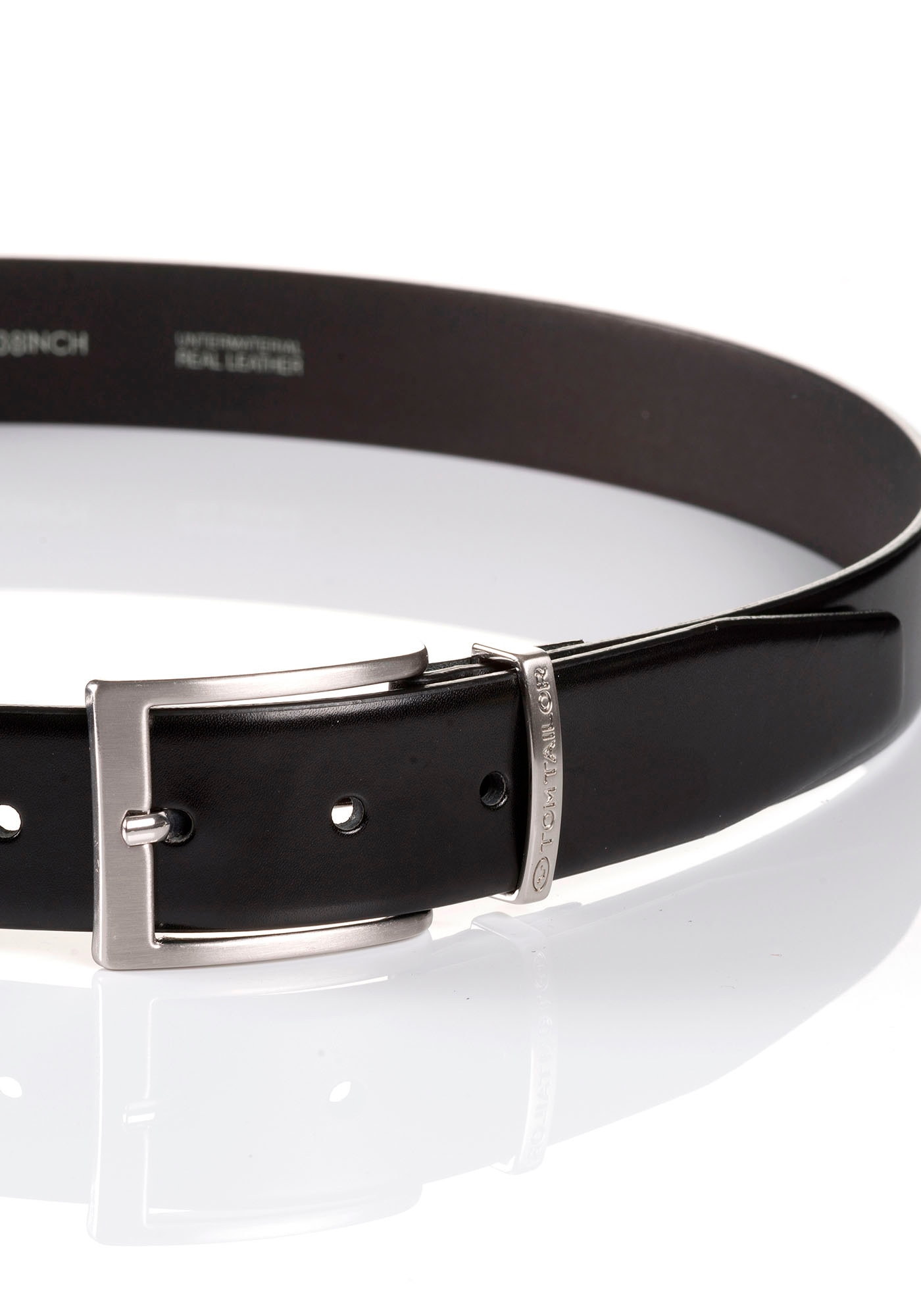 TOM TAILOR Ledergürtel »TTBILL«, 3.5 cm breiter Herrengürtel, Freizeit- und Anzugsgürtel, bis Gr. 120