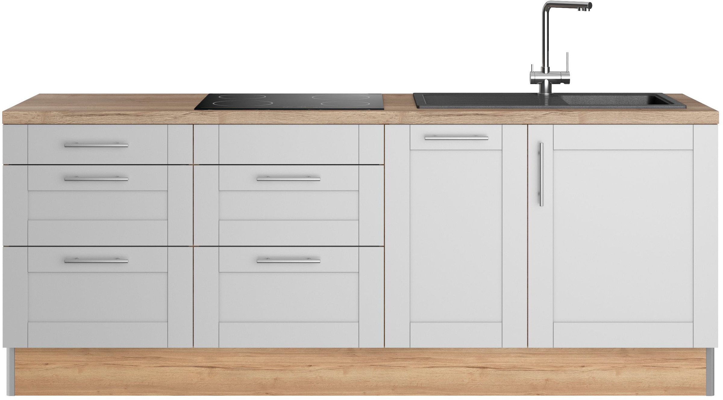 Image of KOCHSTATION Küche "KS-Ahus" Breite 225 cm, wahlw. Mit E-Geräten, Soft Close Funktion, MDF Fronten