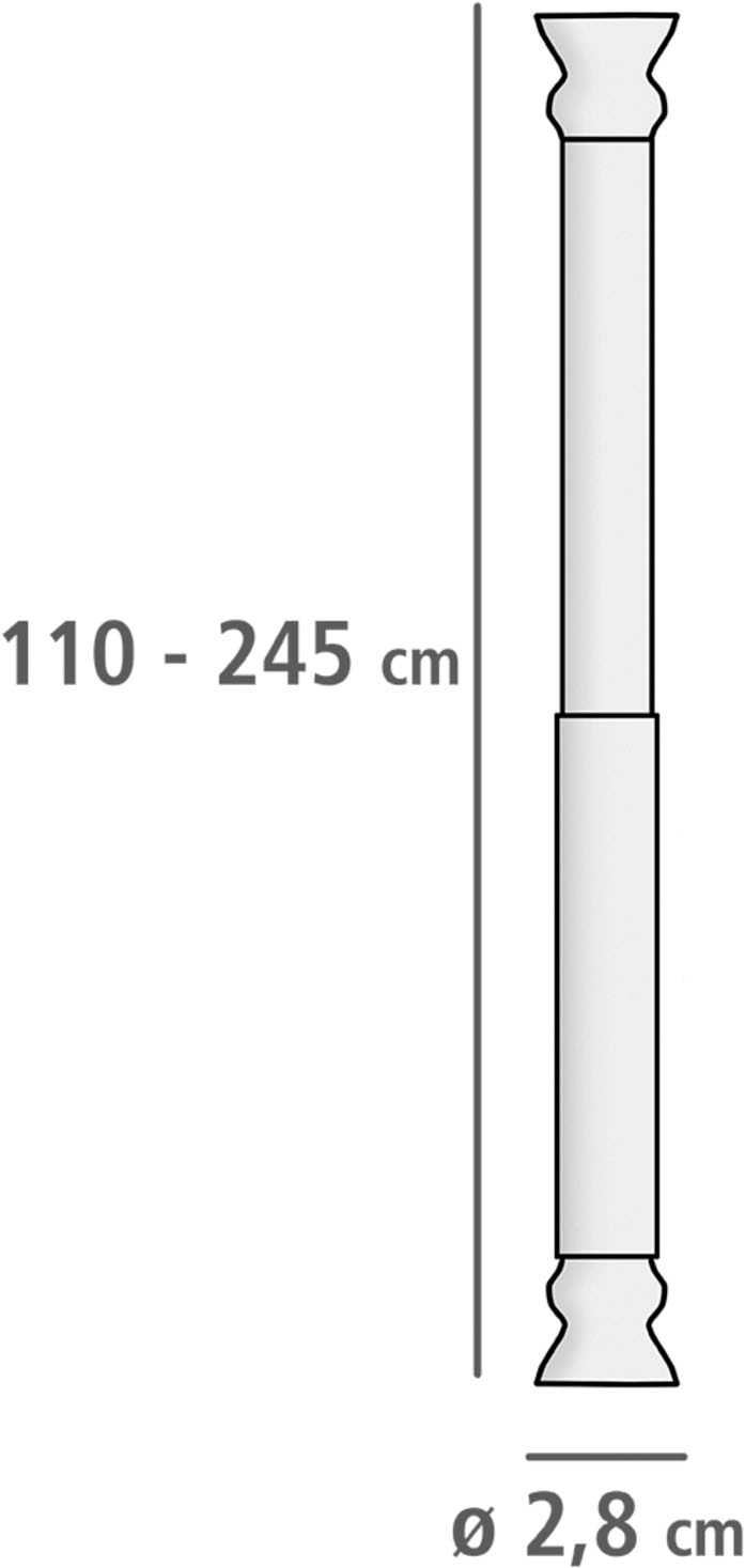WENKO Klemmstange »Extra stark weiss« Ø 28 mm ausziehbar Teleskopstange für Duschvorhänge, Breite 110-245 cm