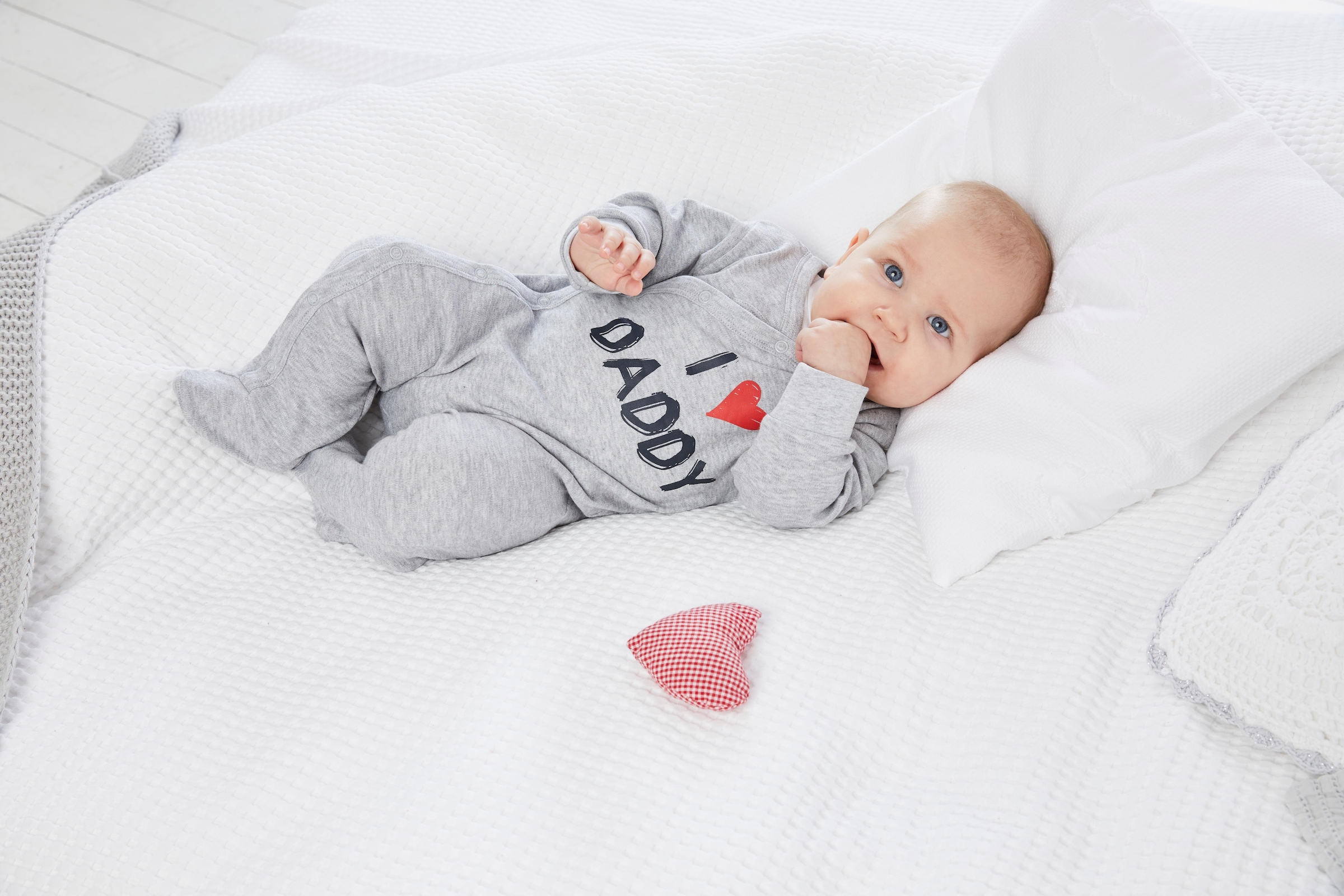 Klitzeklein Schlafoverall »2er Schlafoveralls: I love Mummy / I love Daddy«, (Packung, 2 tlg.), aus Bio-Baumwolle, Baby-Overalls