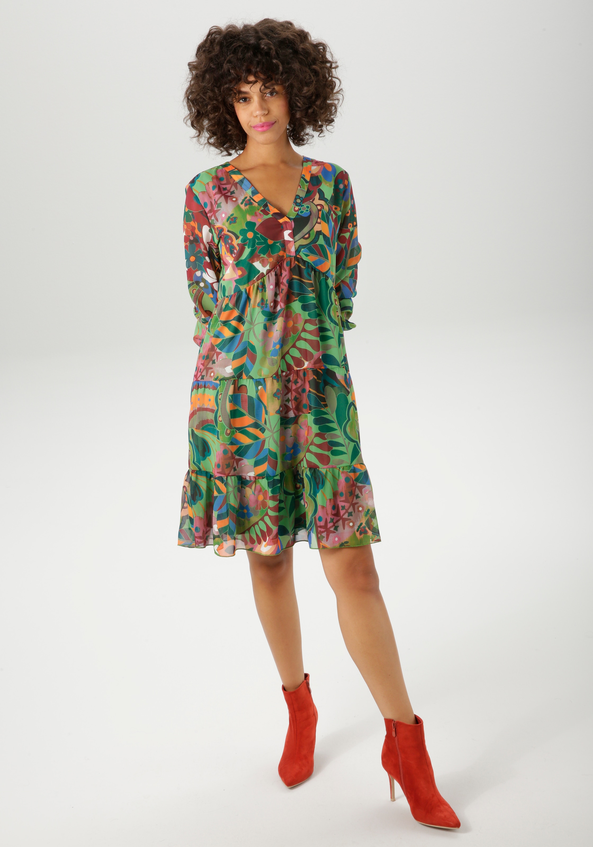 Image of Aniston CASUAL Tunikakleid mit fantasievollem, grafischen Blumendruck