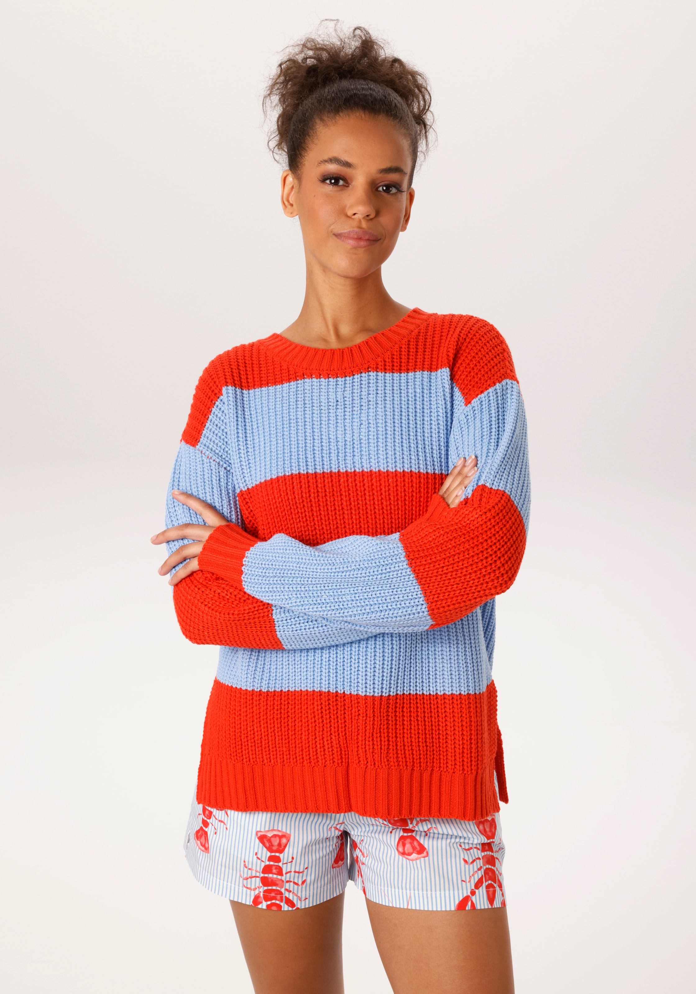 Image of Aniston CASUAL Strickpullover im Colorblocking mit breiten Streifen