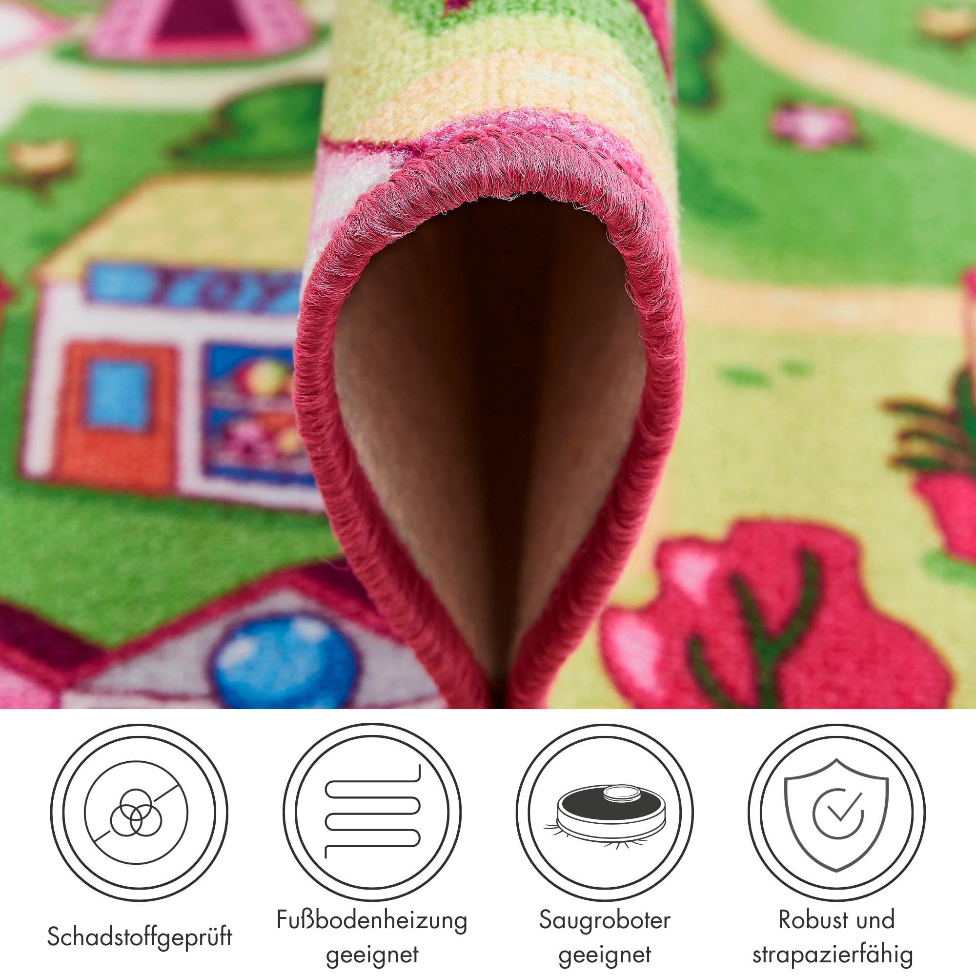Andiamo Kinderteppich »Strasse Lagerräumung«, rechteckig, 5 mm Höhe, Strassen-Spiel-Teppich, Sonderposten, für Mädchen & Jungen