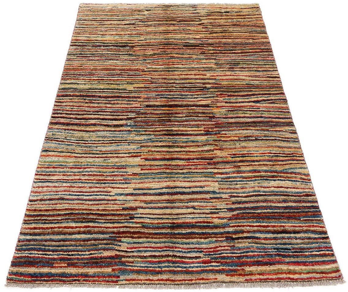 Wollteppich »Streifen Multicolore 172 x 110 cm«, rechteckig, 8 mm Höhe, Handgeknüpft