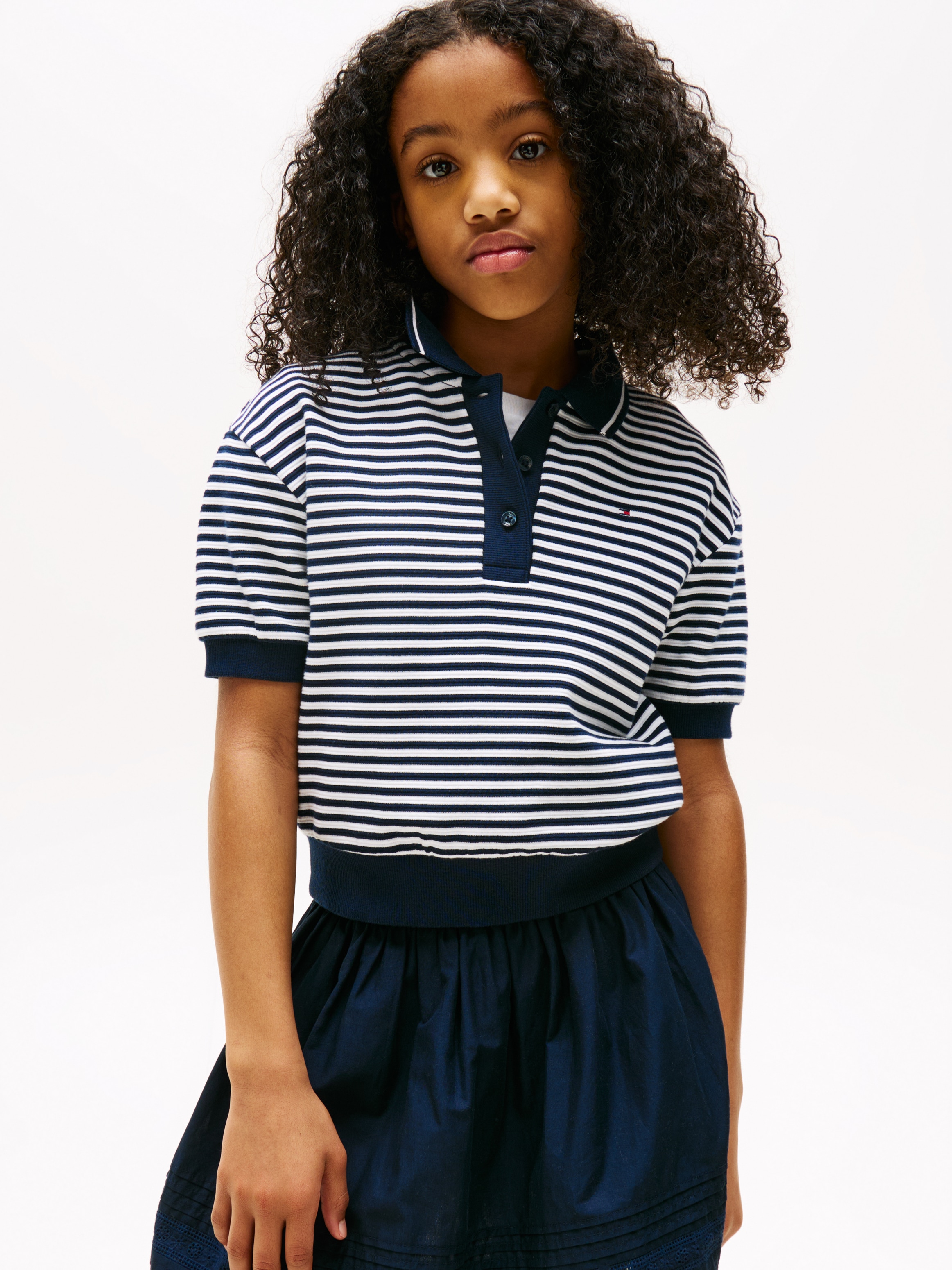 Image of Tommy Hilfiger Poloshirt "OTTOMAN STRIPE POLO SS" für Kinder bis 16 Jahre, mit breitem Saumbund