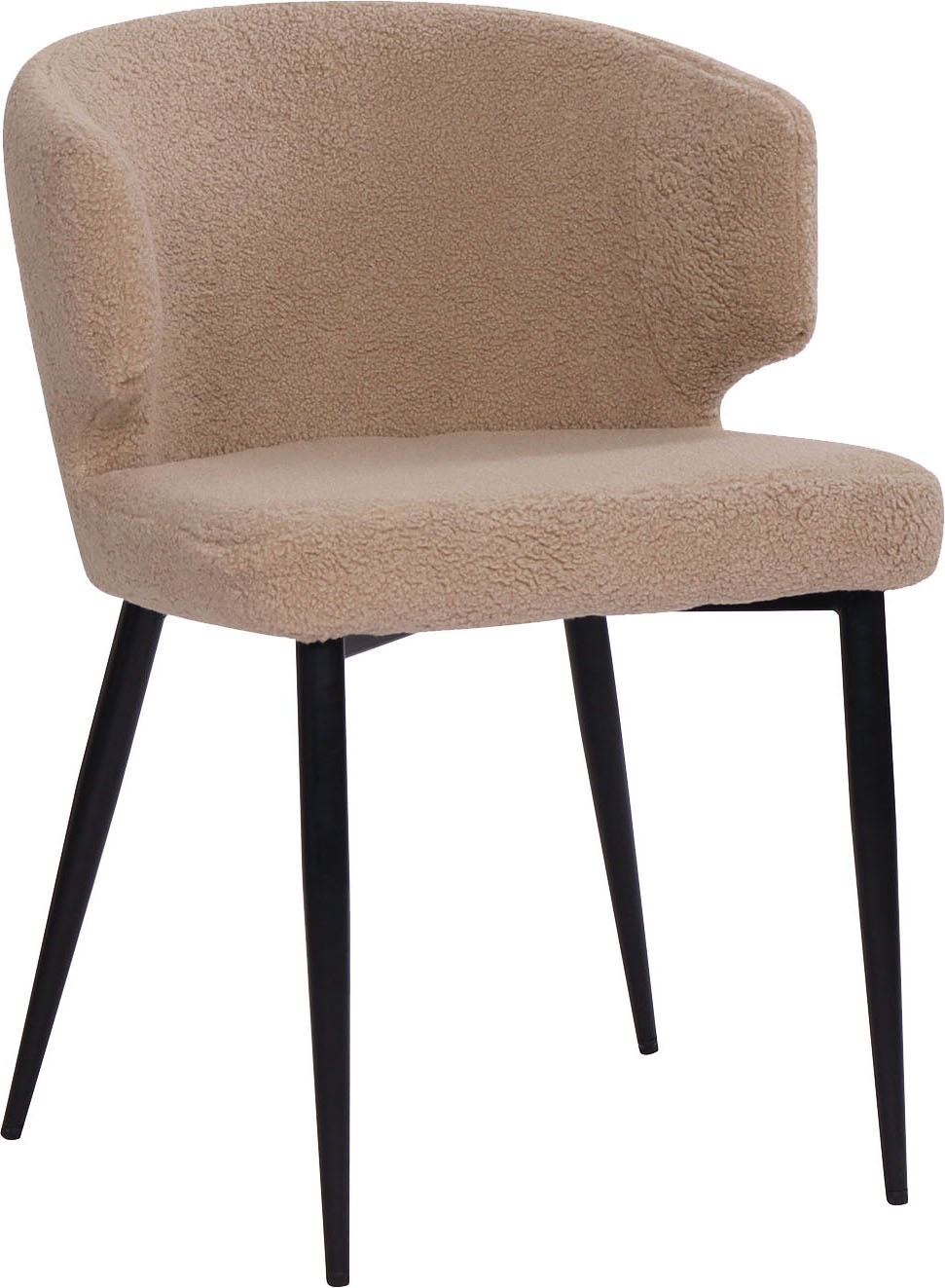 SIT Chaise avec accoudoirs »Detroit 2er-Set mit Teddyfell & schwarzen Metallbeinen« (Ensemble) 2 cuisRevêtement en fourrure Teddy certifié Öko-Tex et accoudoirs confortables