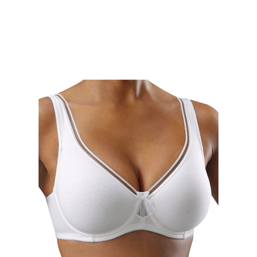 petite fleur Minimizer-BH, (Packung, 2 Stück), aus Baumwolle mit nahtlosen ungefütterten Cups, Basic Dessous