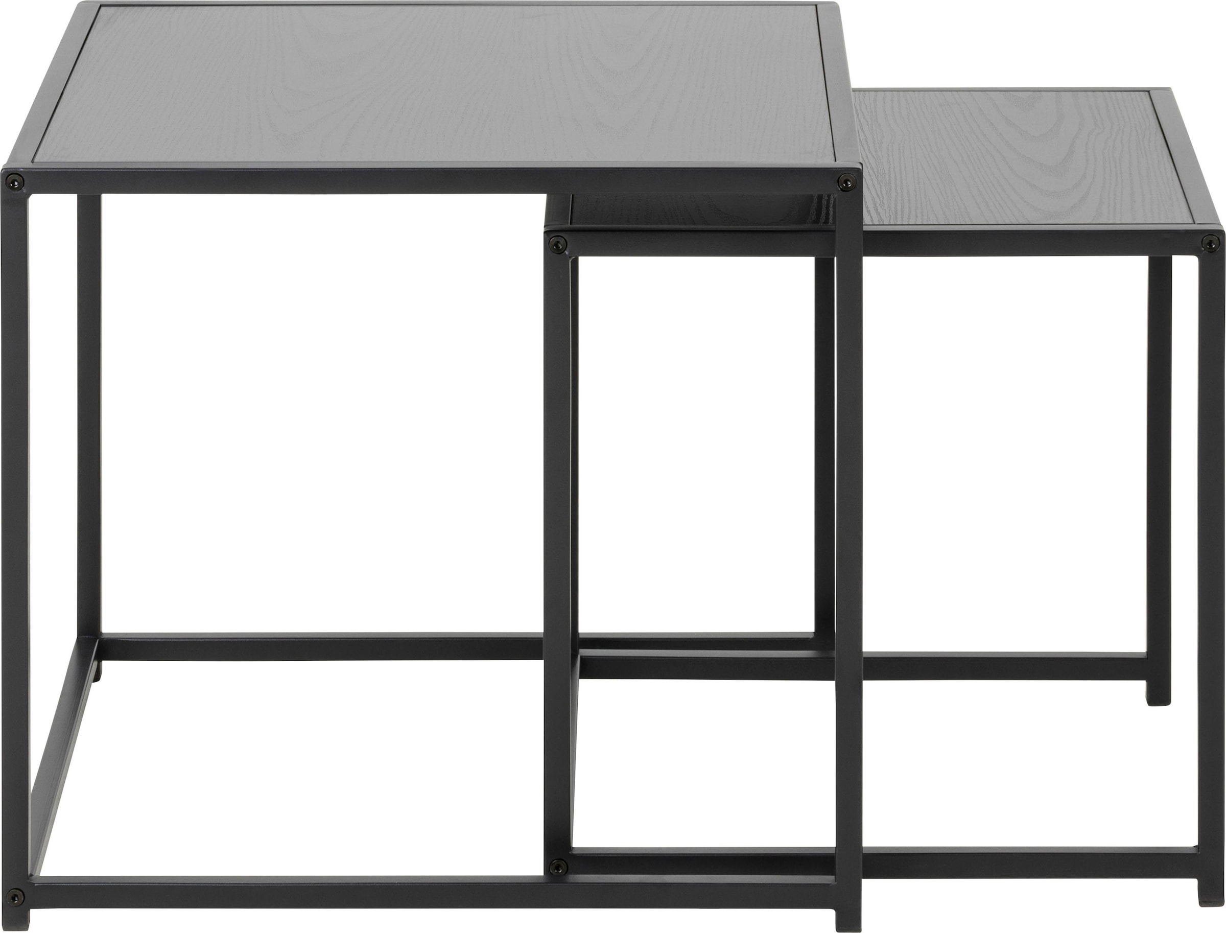 Image of ACTONA GROUP Beistelltisch Set, 2 Stk. tlg. Metallrahmen, Industrie-Look und quadratischer Form, Satz von 2 Stück