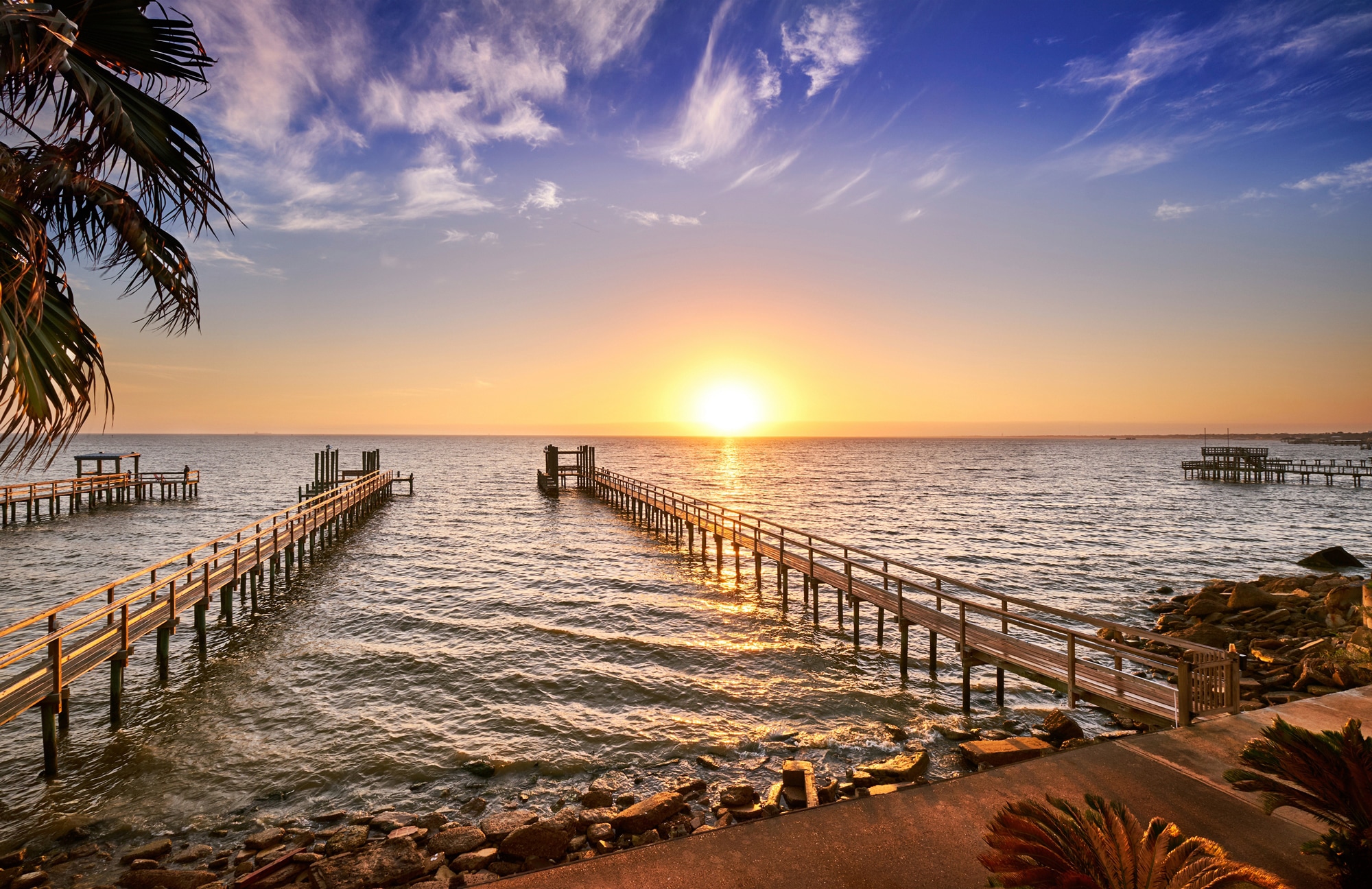 Image of Papermoon Fototapete "HOLZ-BRÜCKE-TEXAS PIER STEG MEER SEE STRAND SONNE BUCHT"