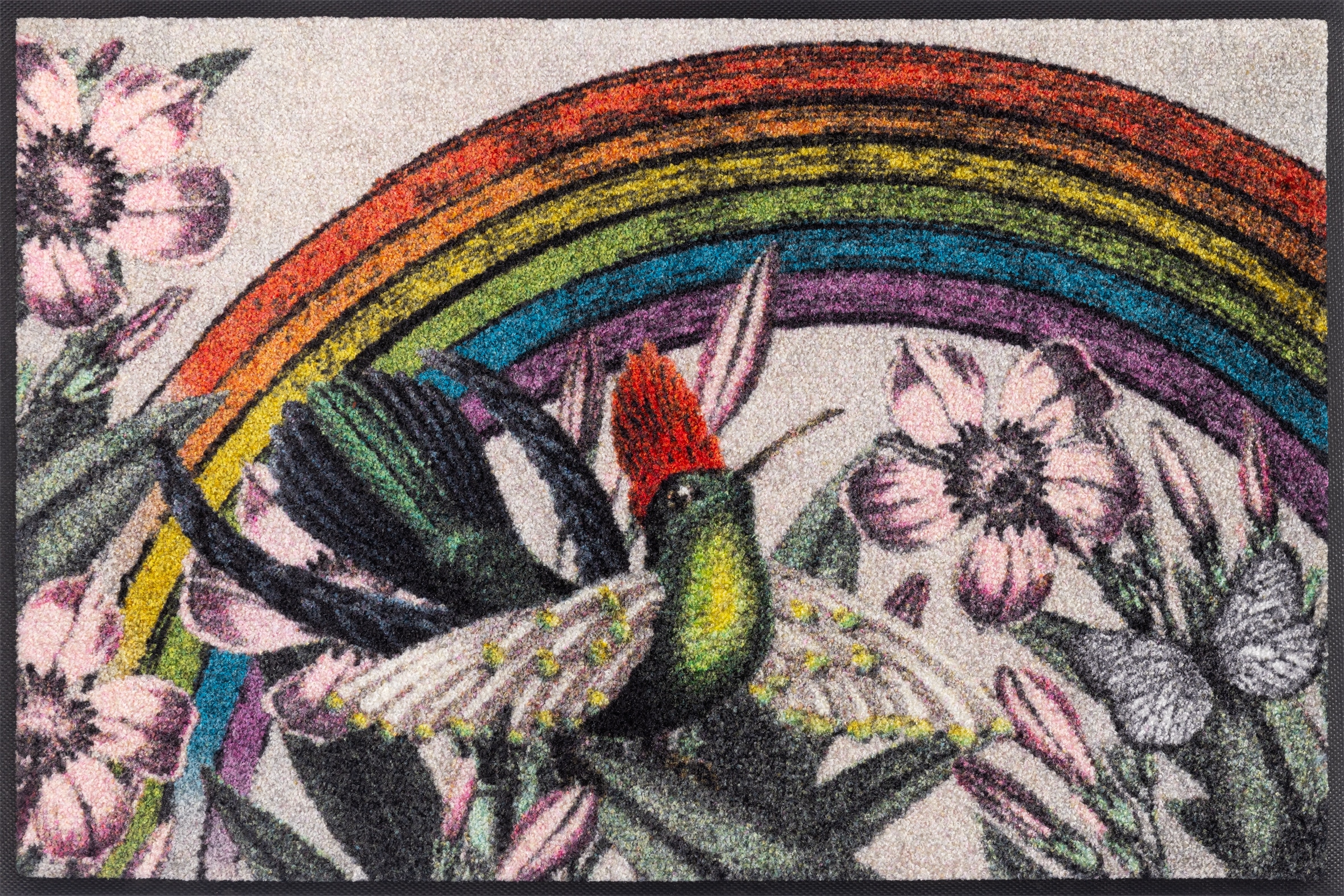 Image of wash+dry by Kleen-Tex Fussmatte "Rainbow Garden" rechteckig 7 mm Höhe