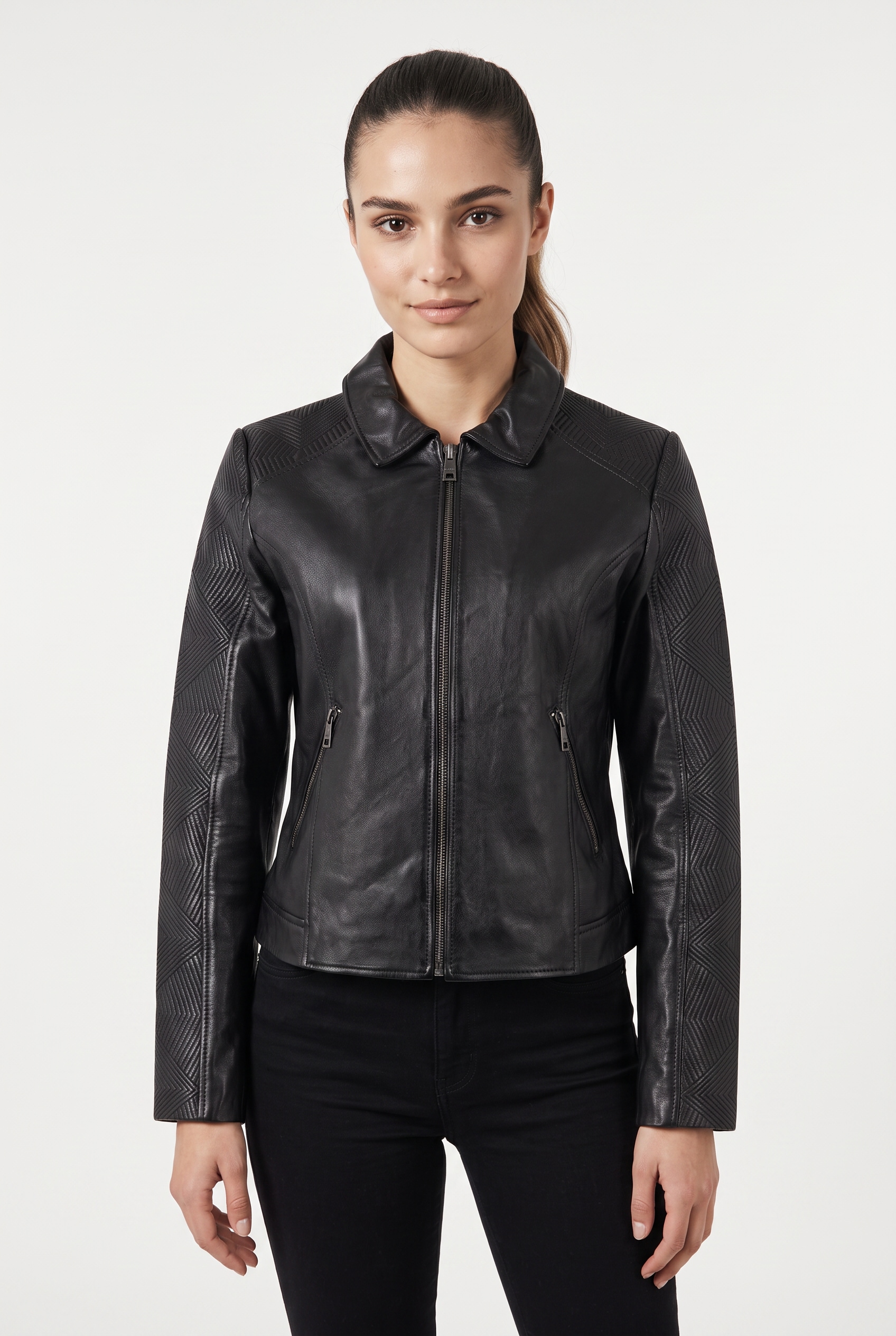 Image of Mauritius Lederjacke "MWNova SF" mit betonter Ärmel- und Schulterpartie, Slim Fit