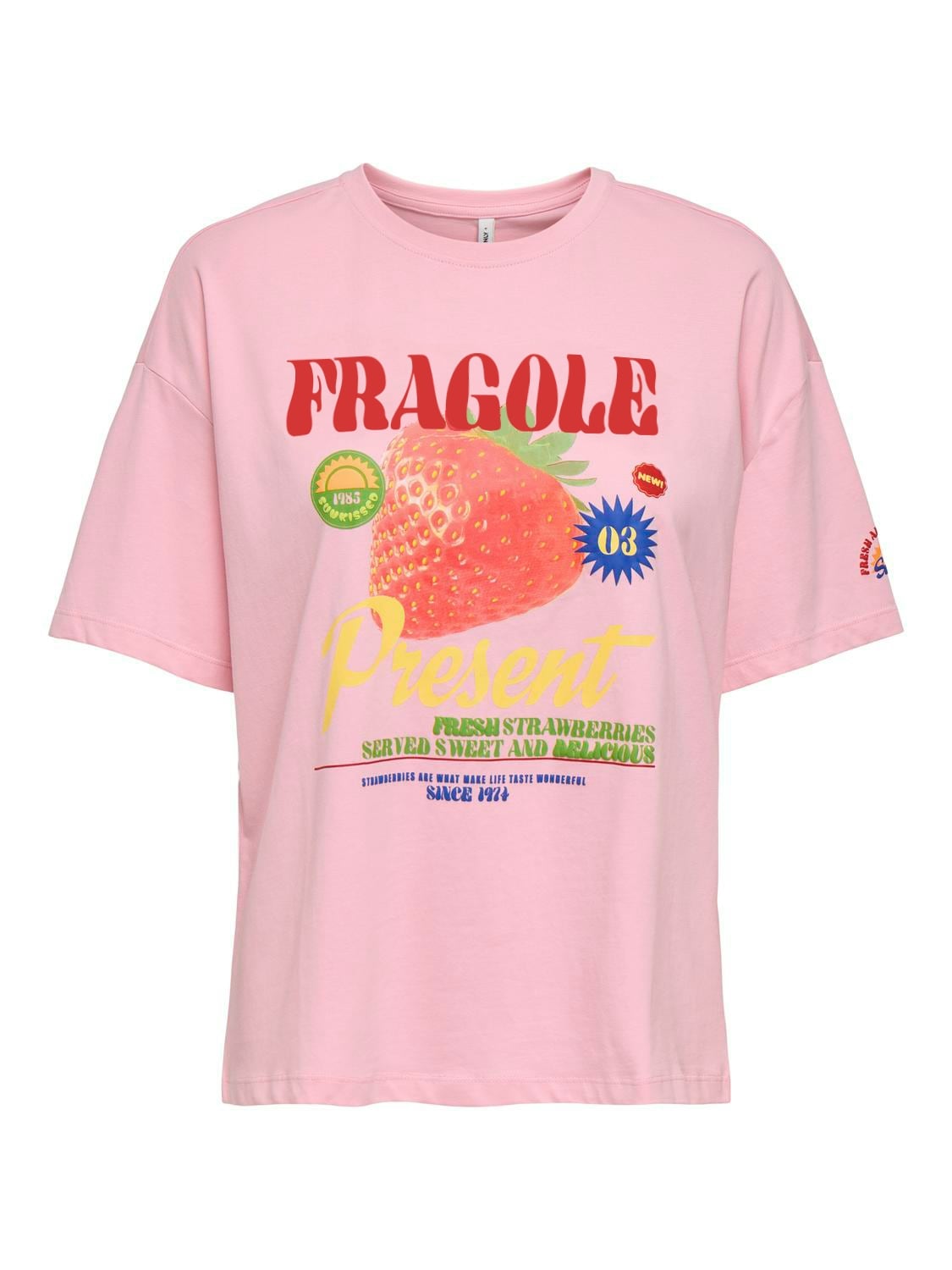 ONLY T-shirt à manches courtes »ONLBOLETTE LIFE S/S TOP BOX CC JRS« mit auffälligem Print