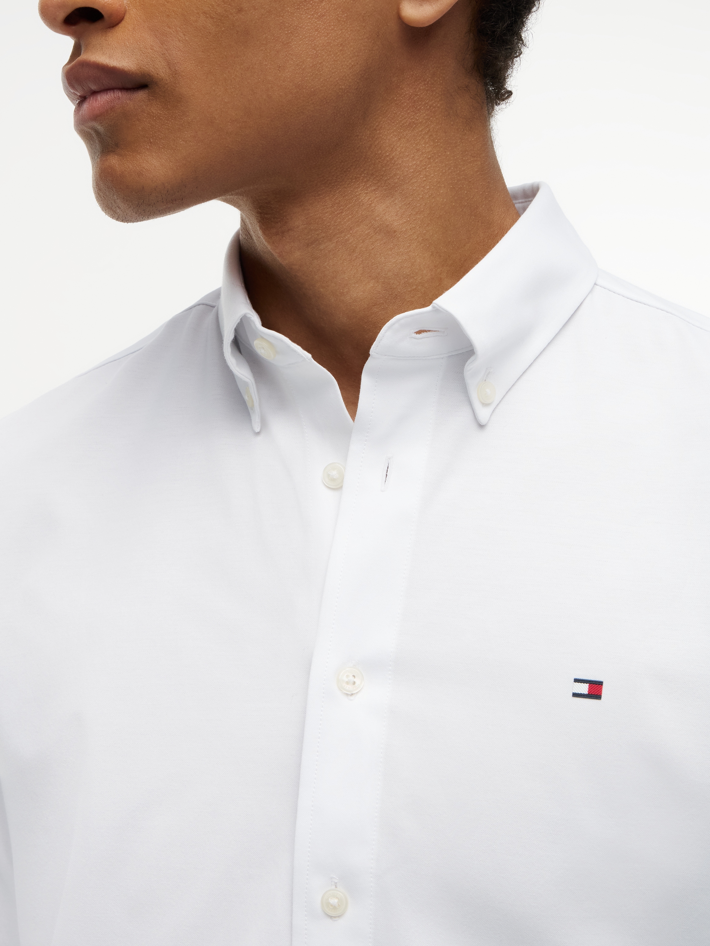 Tommy Hilfiger Chemise à manches longues »PERFORMANCE PIQUE OXFORD« Coupe droite piqué performance Oxford décontracté