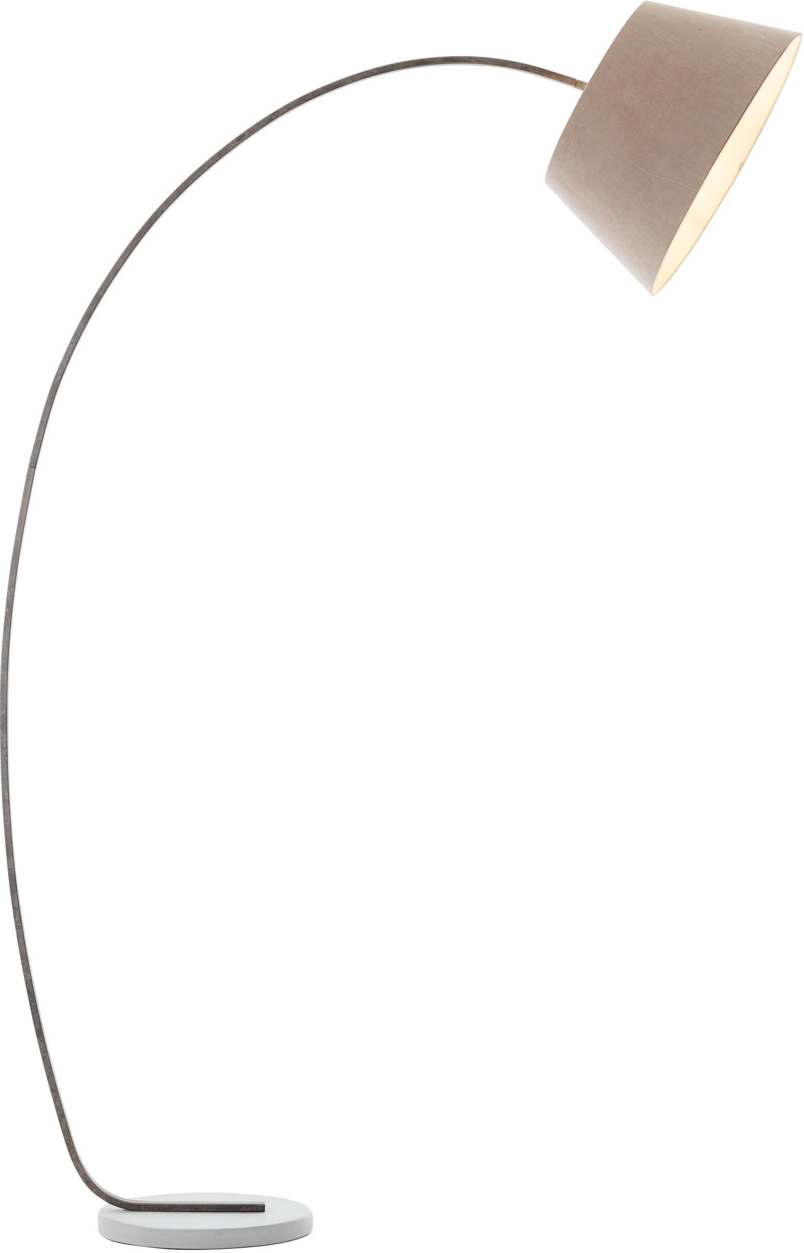 Brilliant Bogenlampe »Brok«, 1 flammig-flammig, 196 cm Höhe, 121 cm Ausl., E27, schwenkbar, Beton/Metall/Textil, taupe