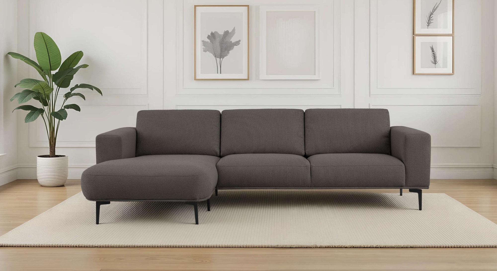 Image of GOODproduct Ecksofa "Lillith, 289 cm, L-Form, gemütlicher Sitzkomfort" Eckcouch mit runder Recamiere links/rechts, Strukturstoff
