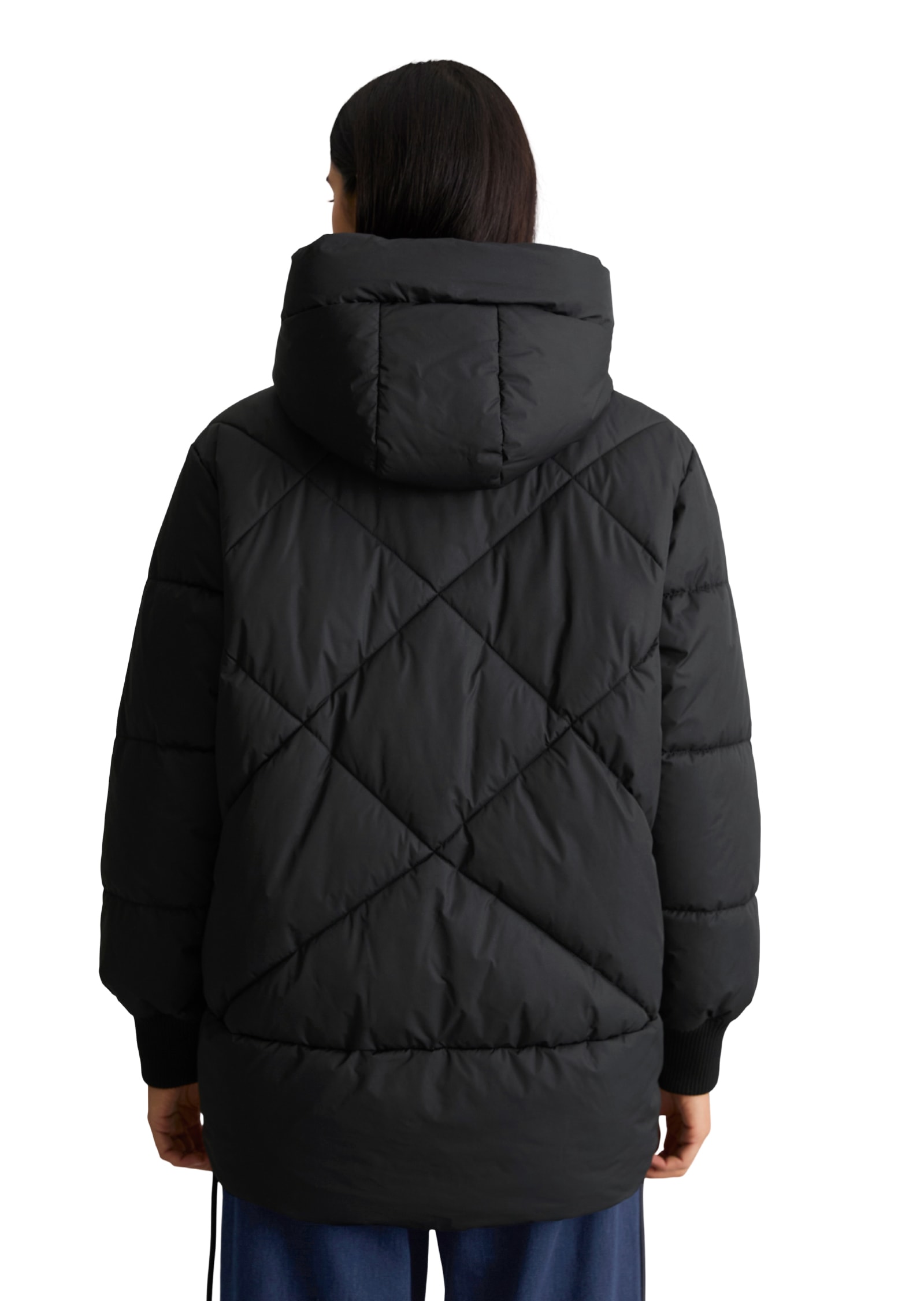 Marc O'Polo DENIM Veste matelassée avec capuche coupe décontractée en polyester recyclé, avec motif matelassé en losanges