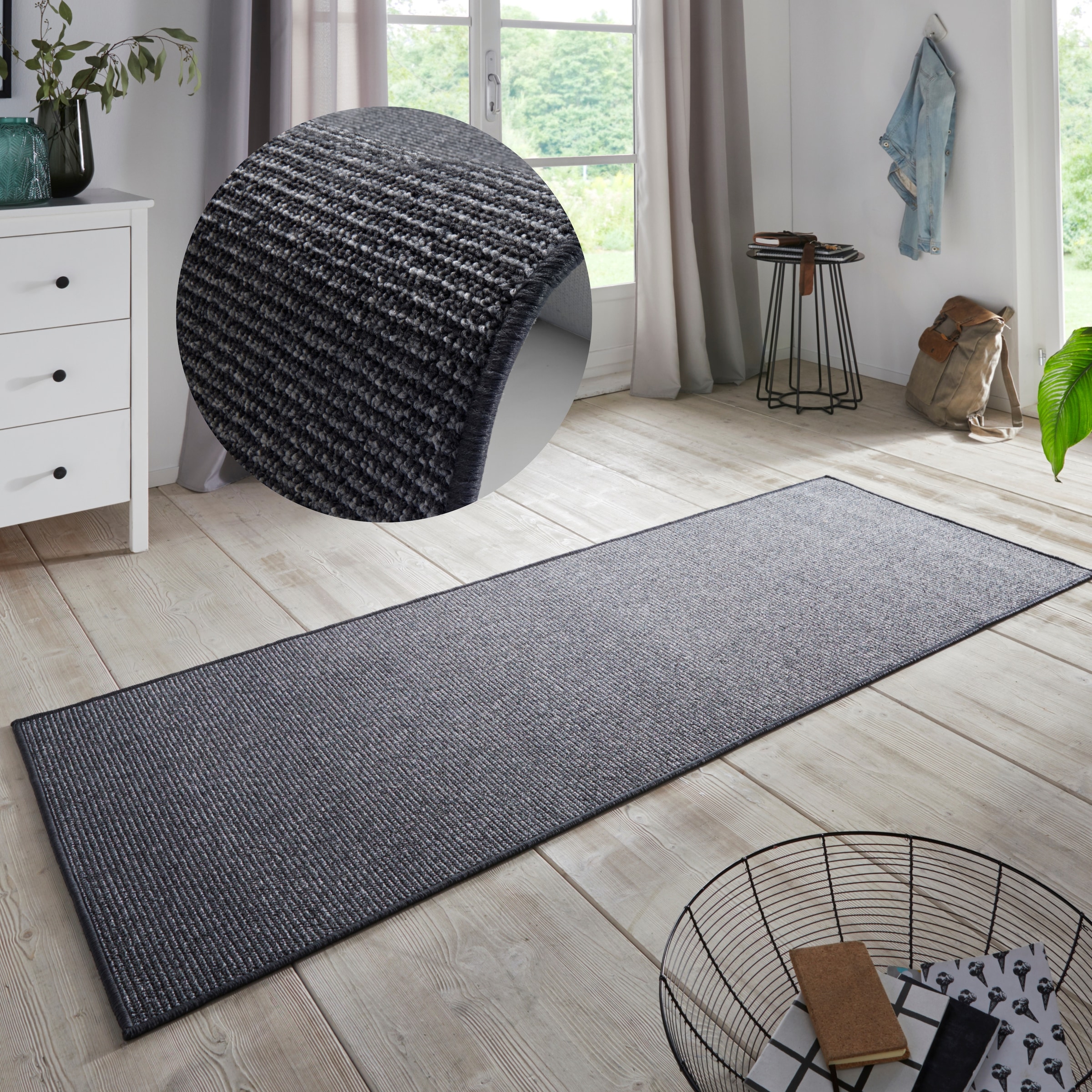 Image of HANSE Home Läufer "Bouclé" rechteckig 5 mm Höhe rutschfest, Sisal Optik, Teppich, Küche, Flur, schlicht, umkettelt