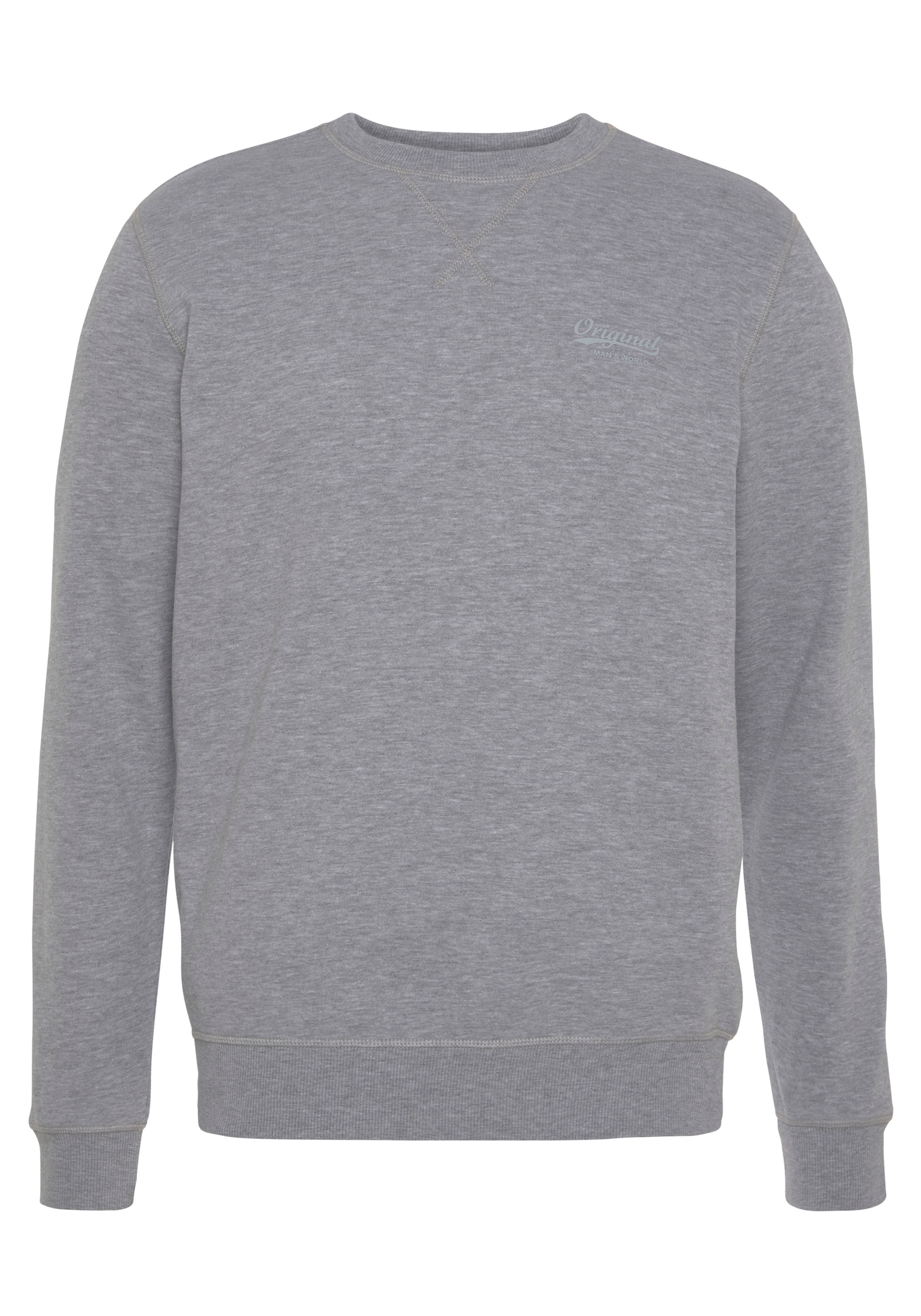 Man's World Sweatshirt, Langarm, Basic-Stil, unifarben, Rundhalsausschnitt